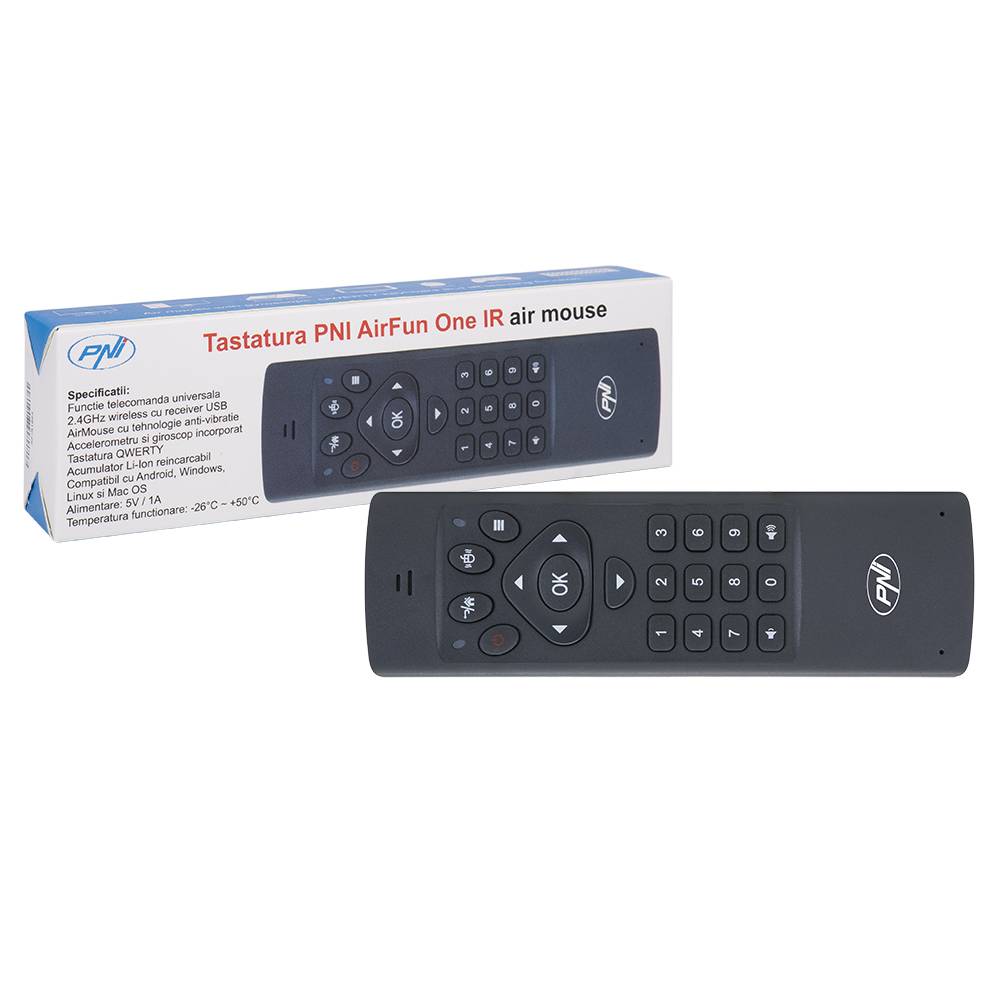 AirFun One IR Air Mouse Tastatur und Mini QWERTY Tastatur für Computer, Mini-PC und Media-Player
