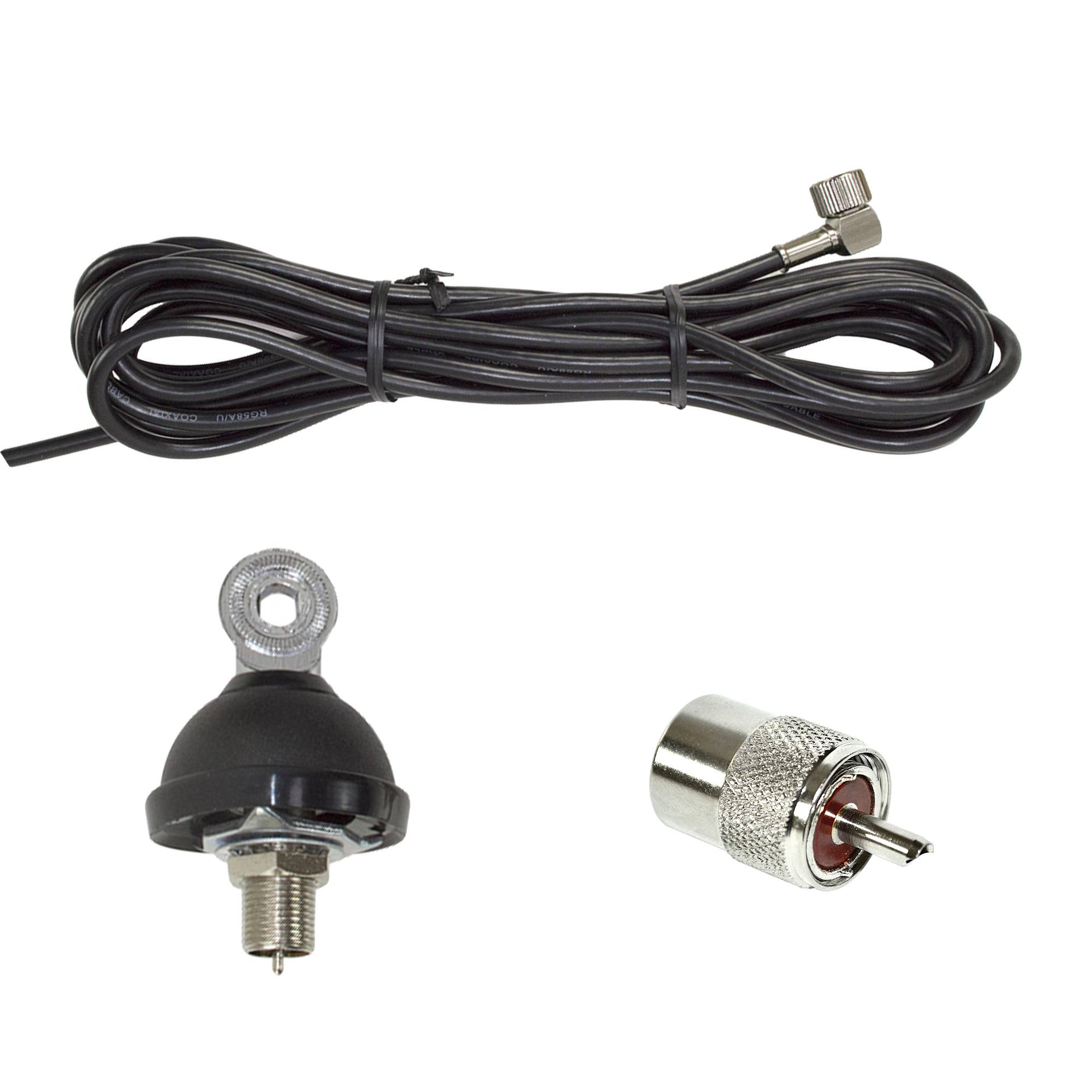 Das PNI FC27-Kabel und die Butterfly-Antennenhalterung enthalten den PL259-Stecker