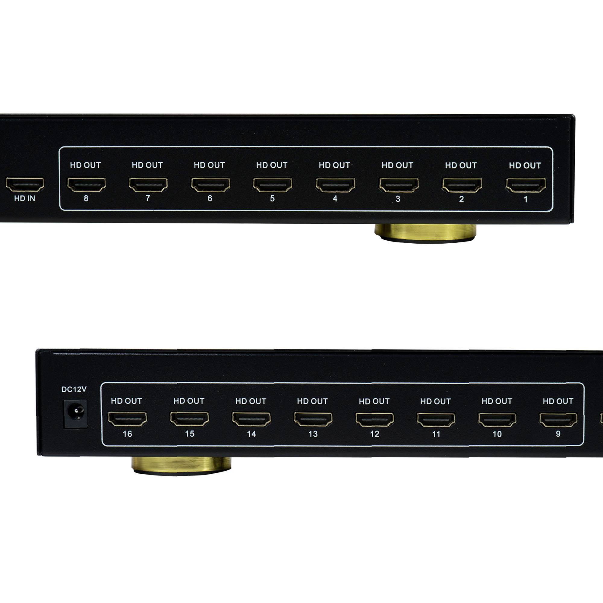 HDMI 1.4 3D UltraHD 4Kx2K-Splitter mit 16 Anschlüssen