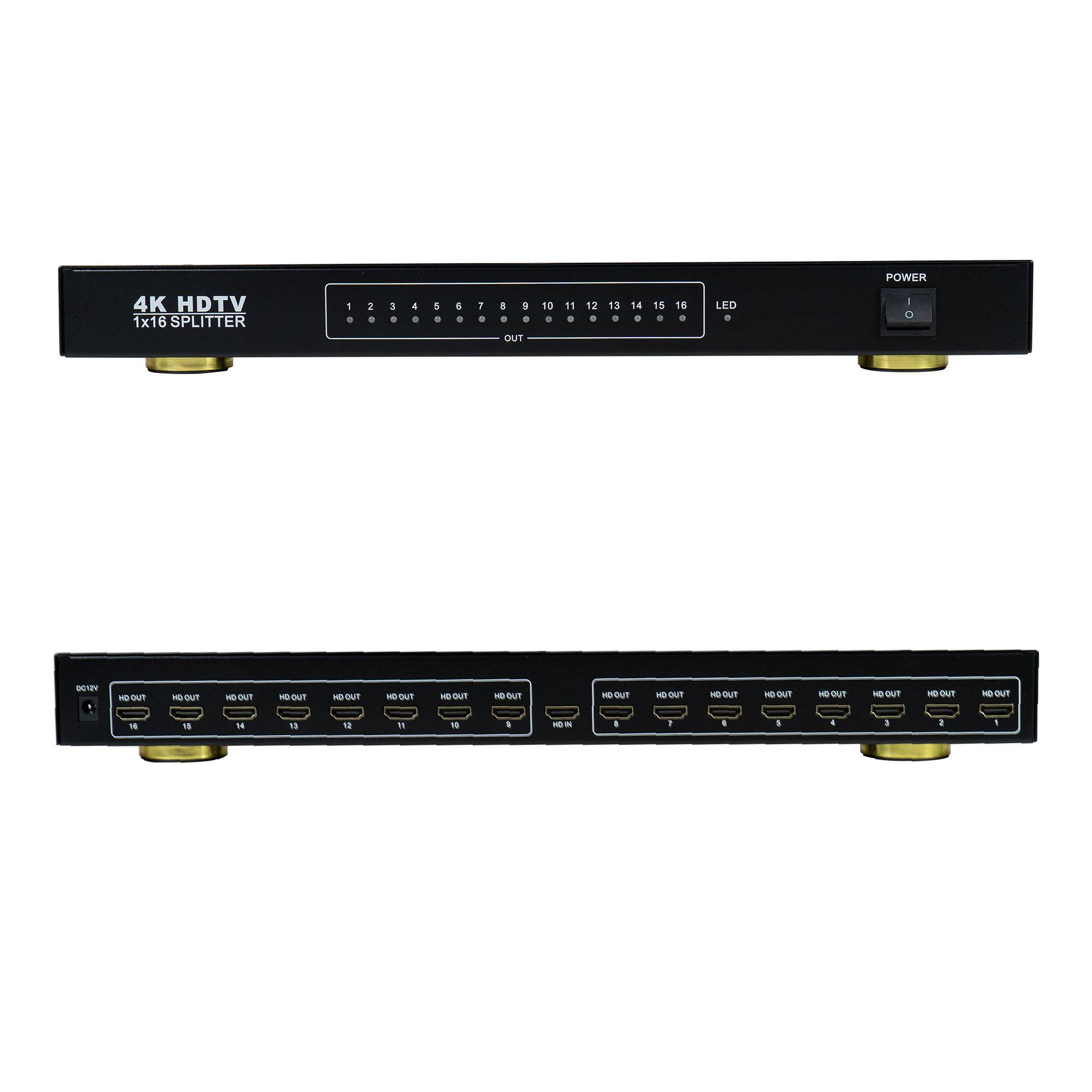 HDMI 1.4 3D UltraHD 4Kx2K-Splitter mit 16 Anschlüssen