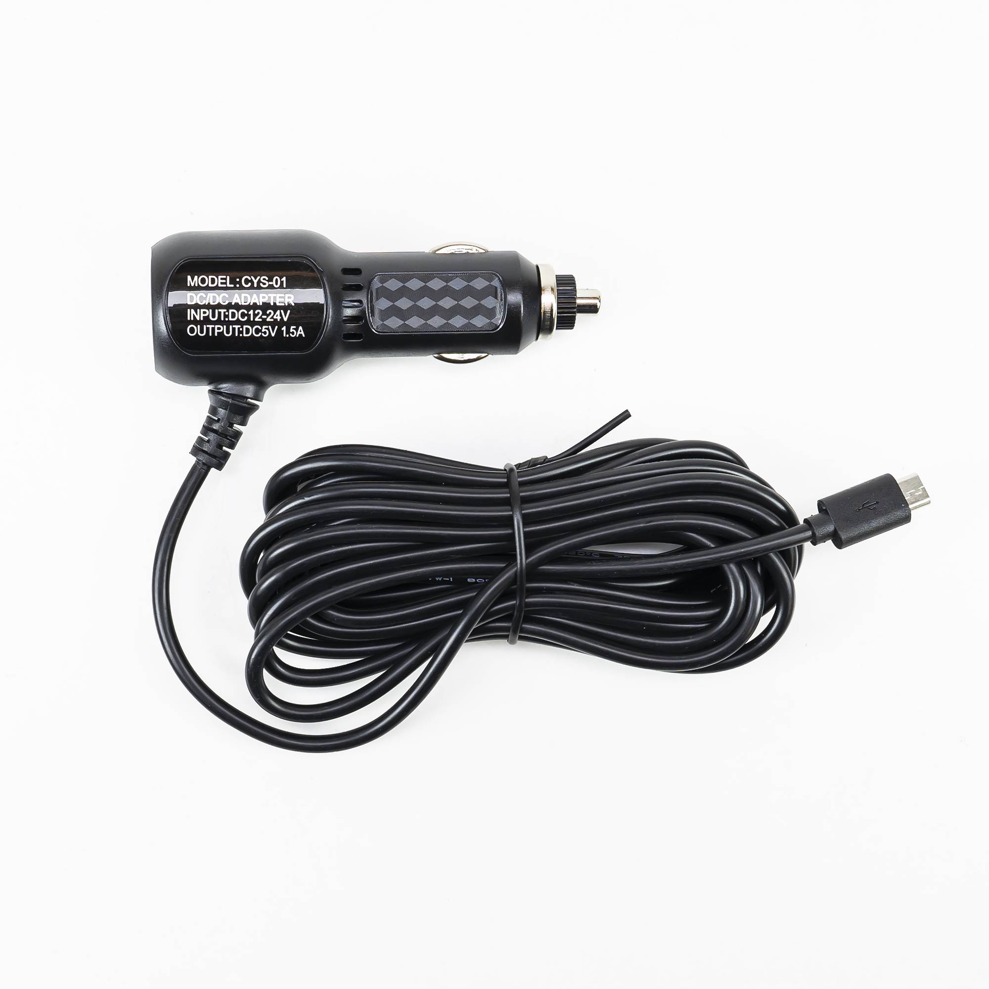PNI-Autoladegerät mit Micro-USB-Stecker 12V / 24V - 5V 1,5A für Auto-DVR, Kabellänge 3,5 m
