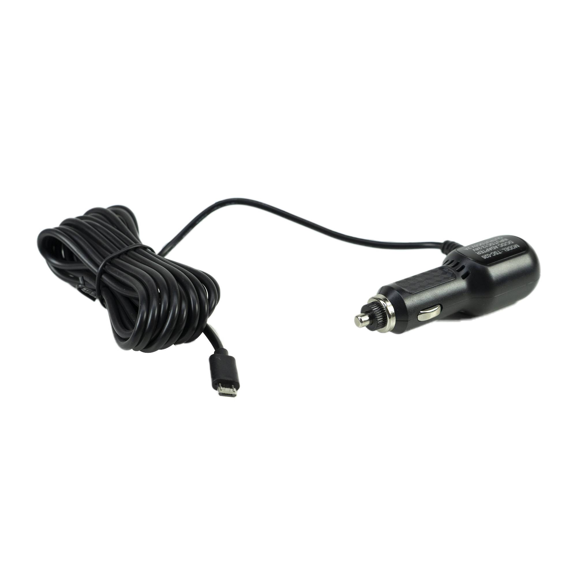 PNI-Autoladegerät mit Micro-USB-Stecker 12V / 24V - 5V 1,5A für Auto-DVR, Kabellänge 3,5 m