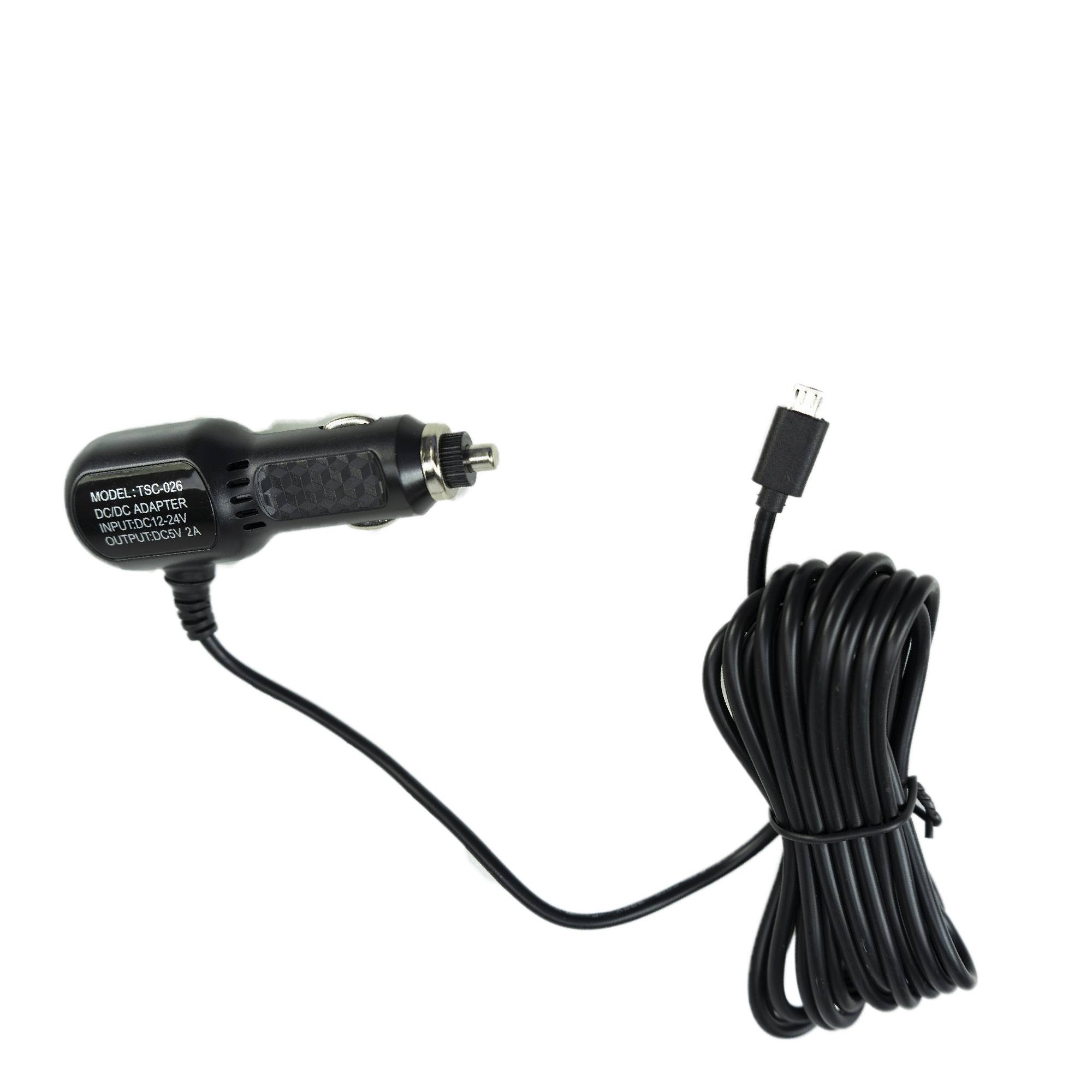 PNI-Autoladegerät mit Micro-USB-Stecker 12V / 24V - 5V 1,5A für Auto-DVR, Kabellänge 3,5 m