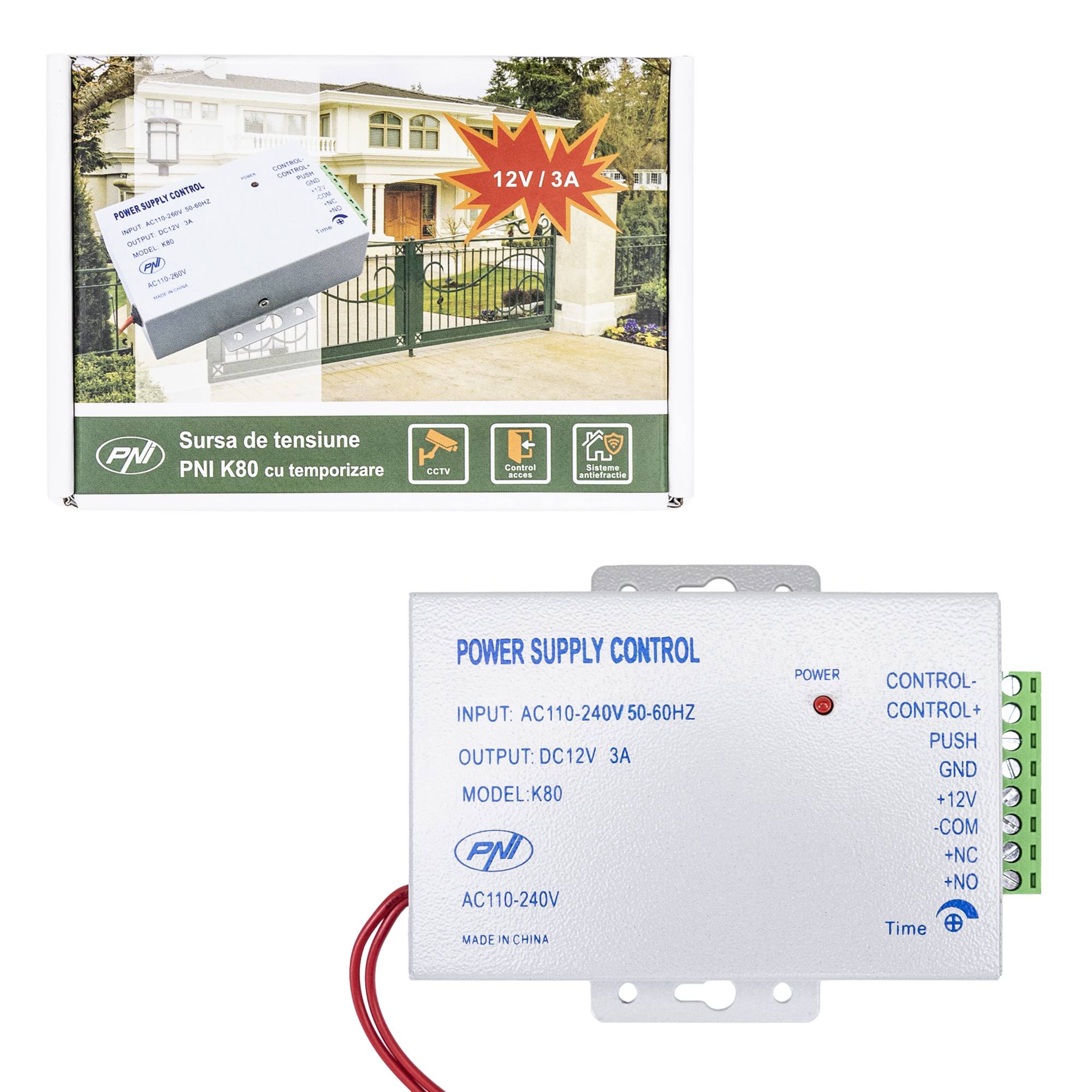 Timerspannung PNI K80 12V und 3A pt. Yale und Zugangskontrolle