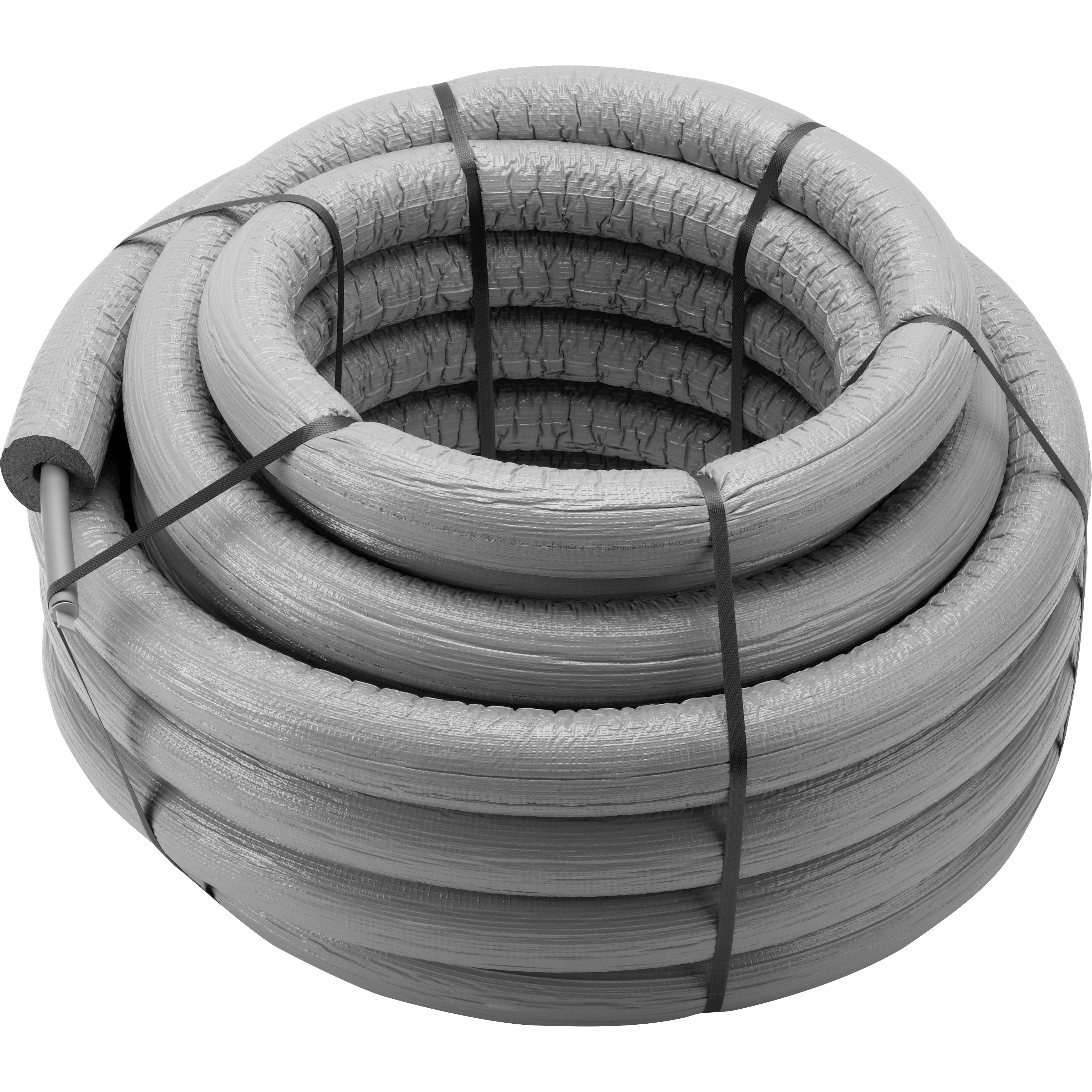 Viega Raxofix-Mehrschichtverbundrohr, Rundumdämmung 26mm grau (λ=0,040 W/mK), d: 25, s: 2.7, Bund mit 25m, 1 Stk.
