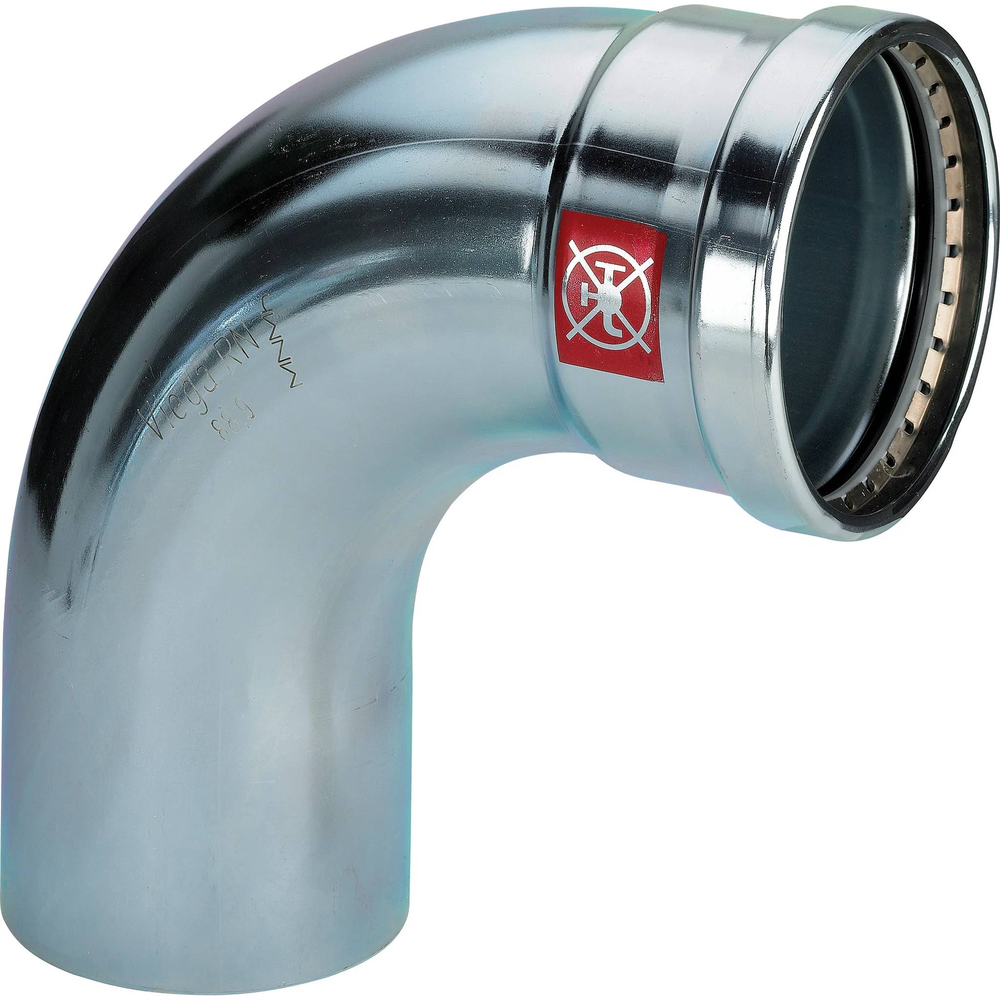 Viega Prestabo XL-Bogen 90° mit SC-Contur, Stahl unlegiert, verzinkt, Modell 1116.1XL, VdS-Zulassung, d: 108,0, 1 Stk.