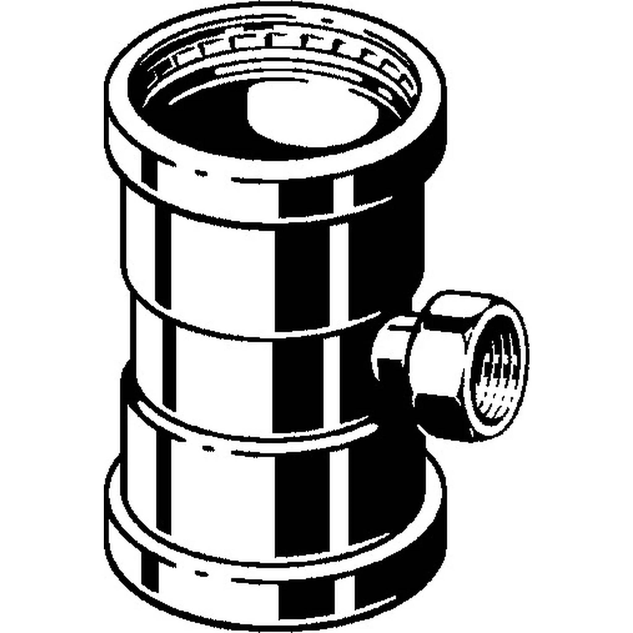 Viega Prestabo XL-T-Stück mit SC-Contur, Stahl unlegiert, verzinkt, d1: 108,0, Rp: ¾, d2: 108,0, 1 Stk.