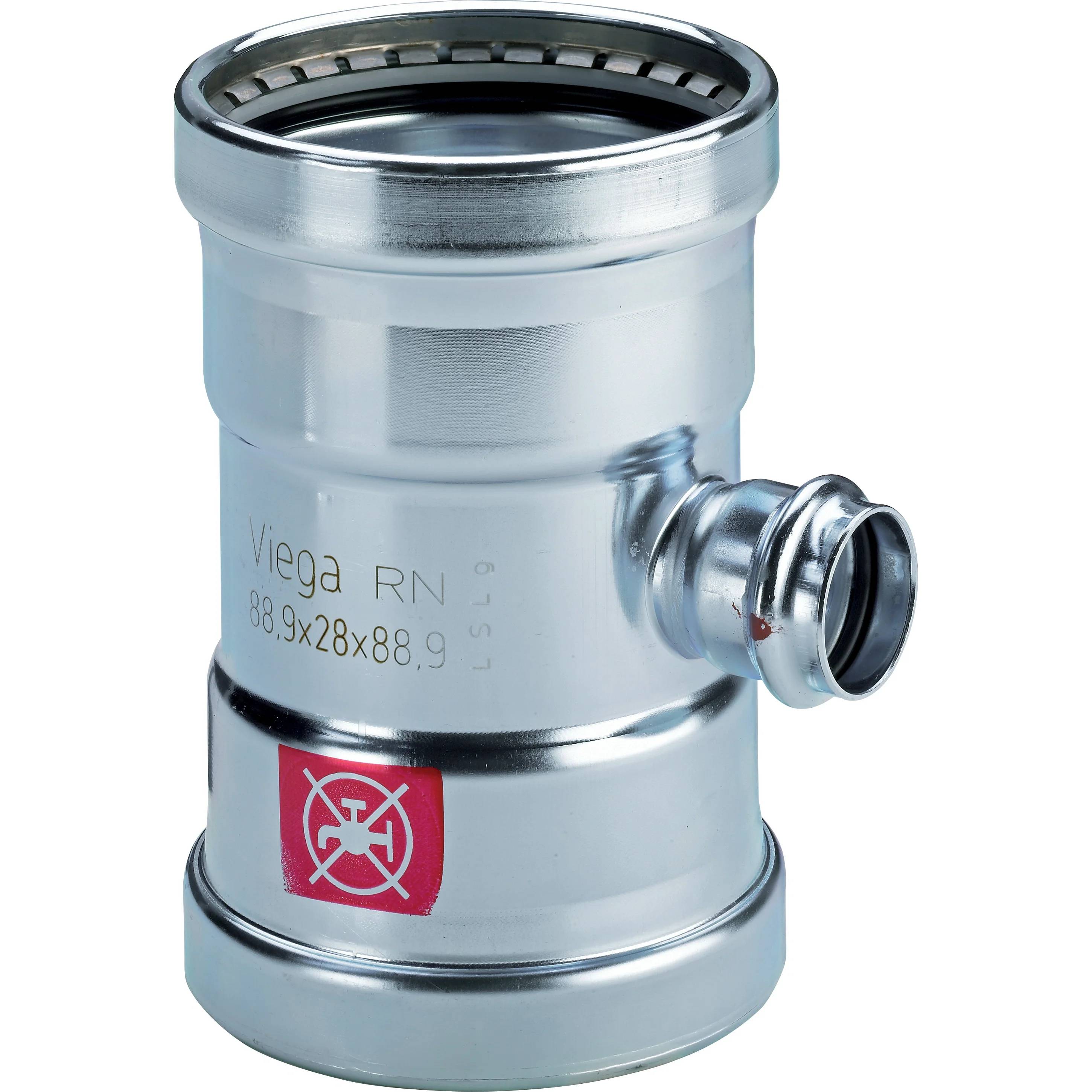 Viega Prestabo XL-T-Stück mit SC-Contur Stahl unlegiert, verzinkt, d1: 108,0, d2: 108,0, d3: 108,0, 1 Stk.