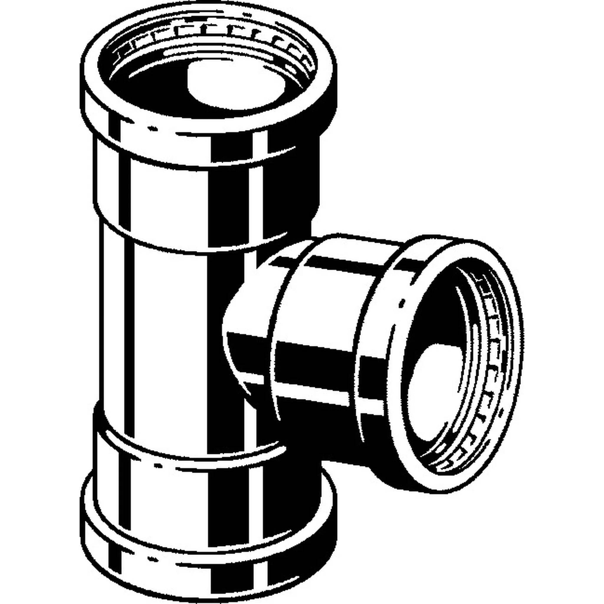 Viega Prestabo XL-T-Stück, mit SC-Contur, Stahl unlegiert, verzinkt, d1: 76,1, d2: 42, d3: 76,1, 1 Stk.