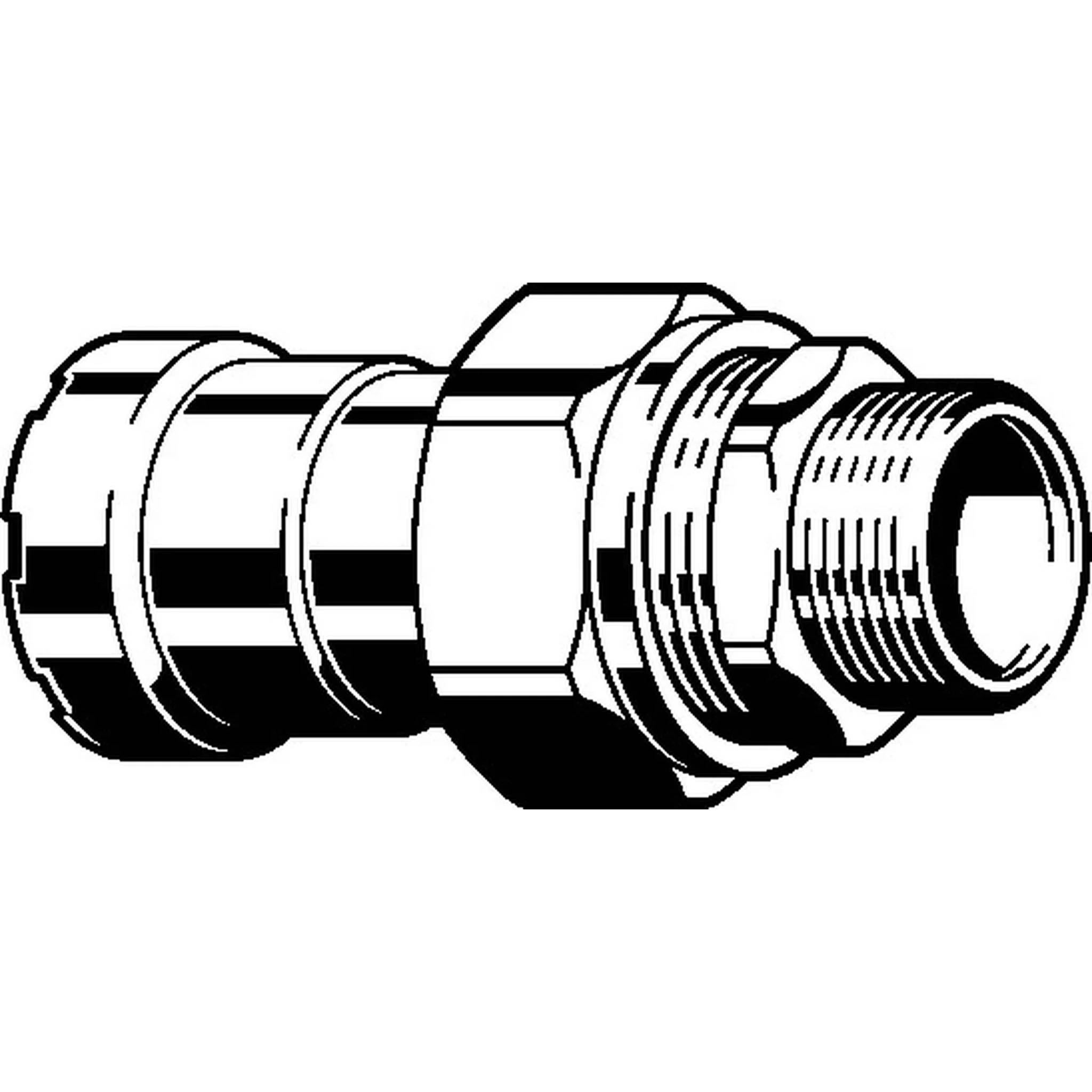 Viega Megapress-Übergangsverschraubung mit SC-Contur, Stahl unlegiert, Zink-Nickel-Beschichtung, flachdichtend, DN: 15, D: ½, R: ½, 1 Stk.