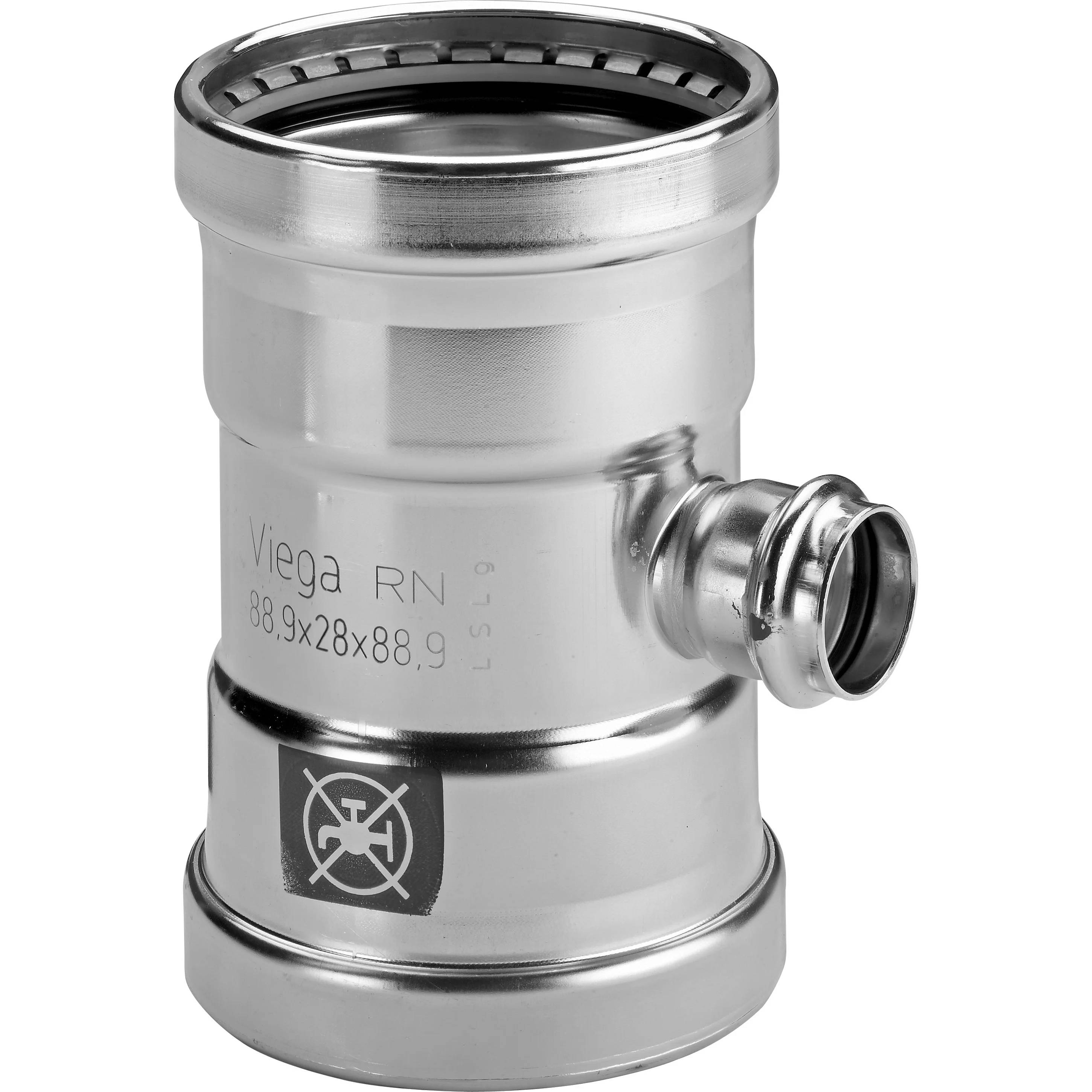 Viega Prestabo XL-T-Stück, mit SC-Contur, Stahl unlegiert, verzinkt, d1: 64,0, d2: 42, d3: 64,0, 1 Stk.