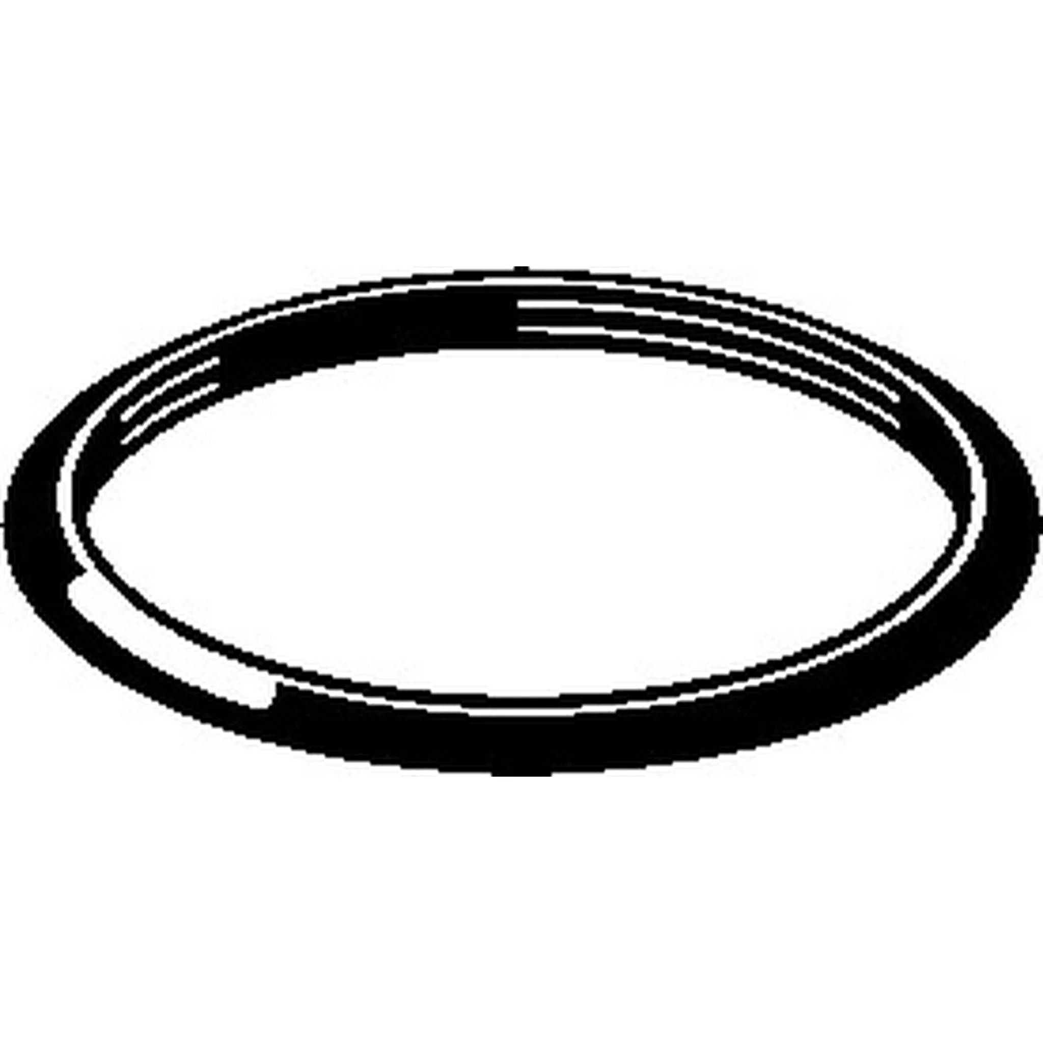 Schwarzer ovaler Ring oder eine Dichtung auf weißem Hintergrund, dargestellt in einfacher Strichzeichnung.