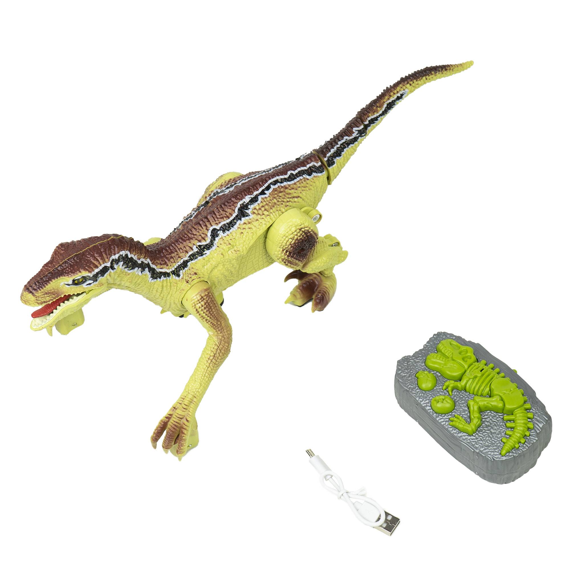 Silvercloud Dyno1 Dinosaurierspielzeug mit Fernbedienung, gibt 4 Arten von Geräuschen ab, vorwärts und rückwärts, LED, eingebauter Akku 500 mAh