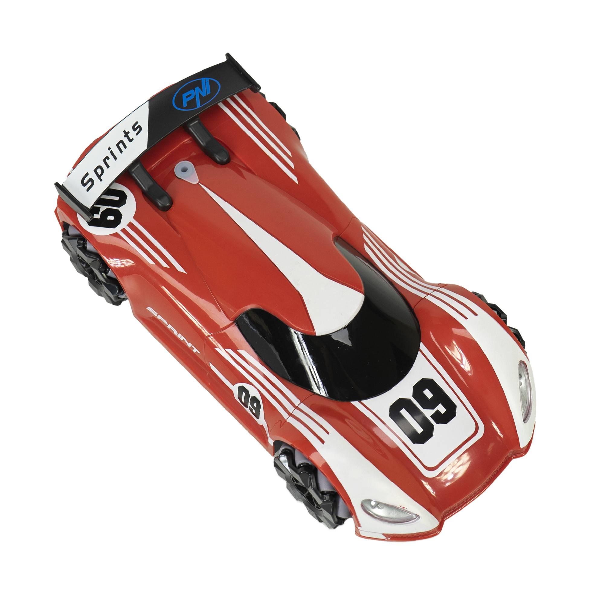 Silvercloud RedOne Sportwagenspielzeug mit Fernbedienung, mit „Rauch“-Effekt und LEDs, Ersatzbatterie 1500 mAh, omnidirektionale Bewegungen, rot