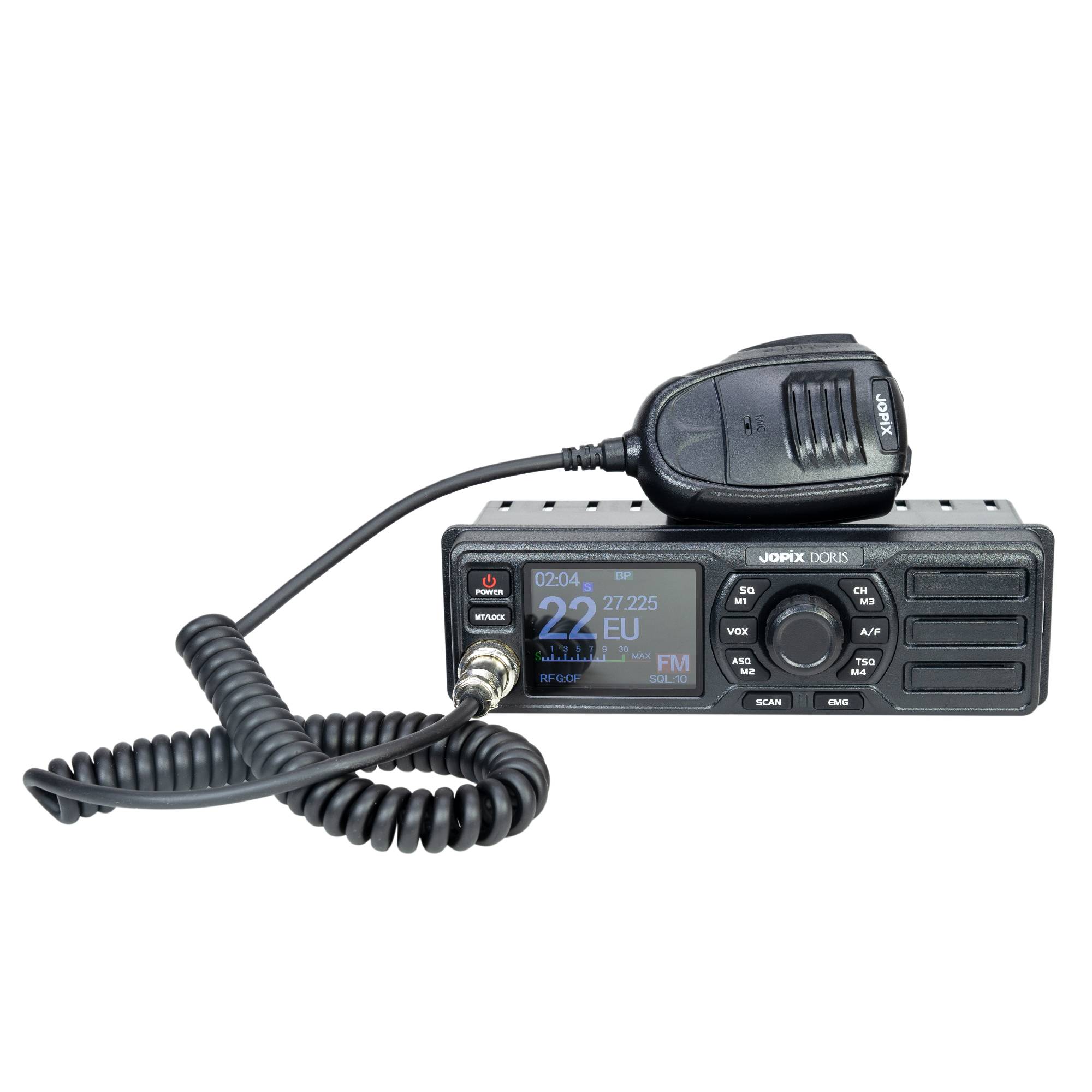 CB-Funksender JOPIX Doris 40CH, AM/FM, 4W, ASQ, Roger Beep, VOX, 12-24V