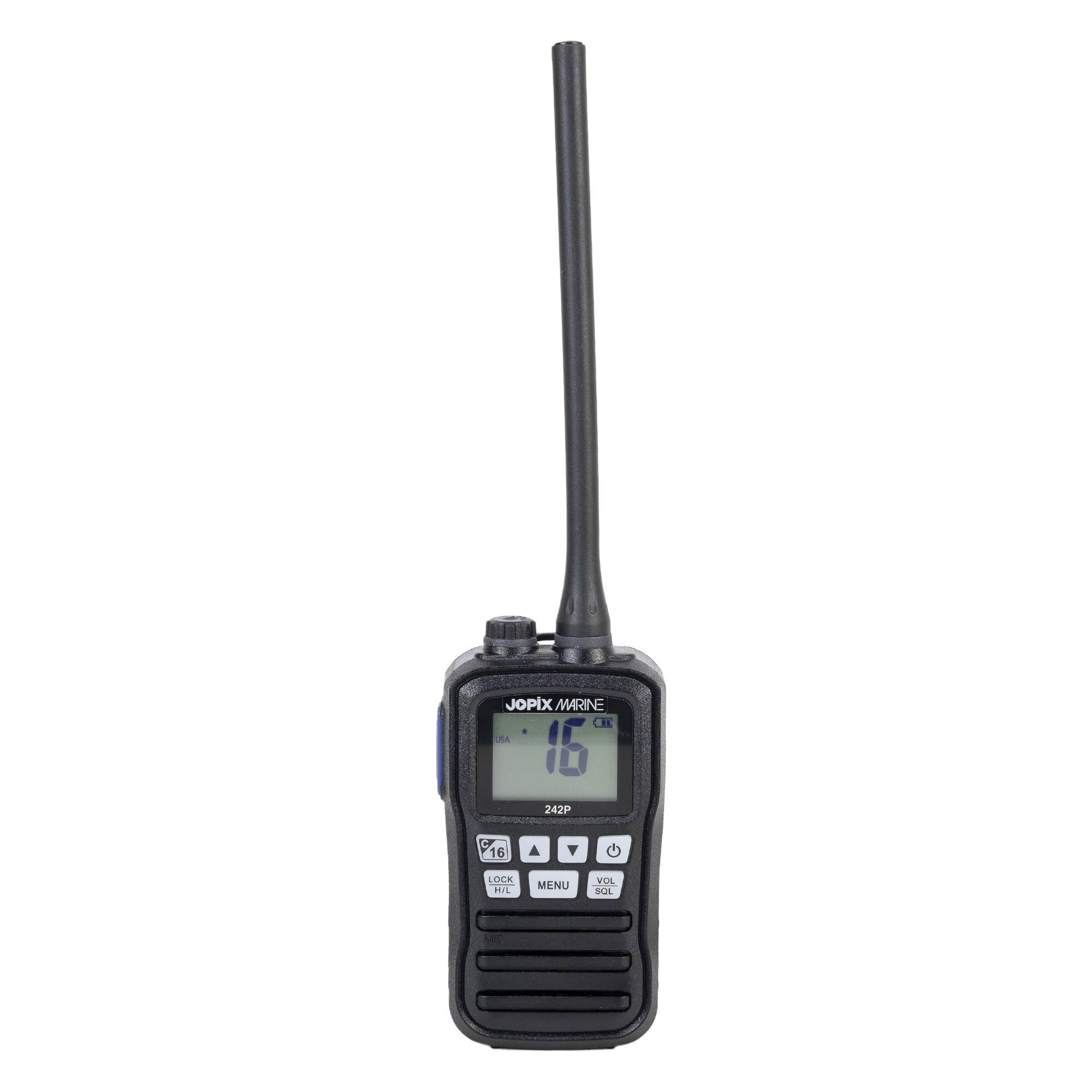 Tragbare Seefunkstation JOPIX MARINE 242P, 156.000-162.000 Mhz, Scan, ASQ, Dual-Tri Watch, AAA-Batterien enthalten
