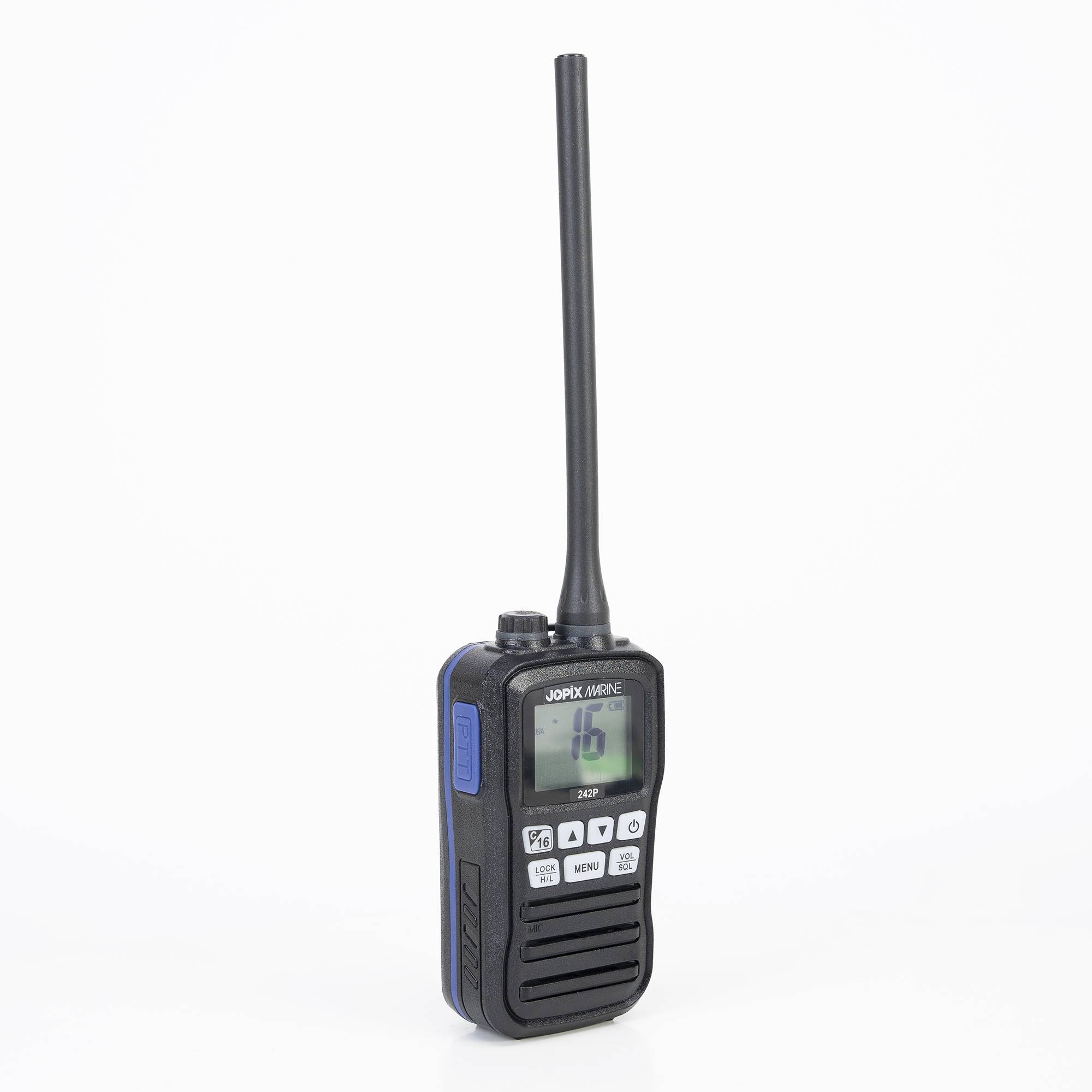 Tragbare Seefunkstation JOPIX MARINE 242P, 156.000-162.000 Mhz, Scan, ASQ, Dual-Tri Watch, AAA-Batterien enthalten