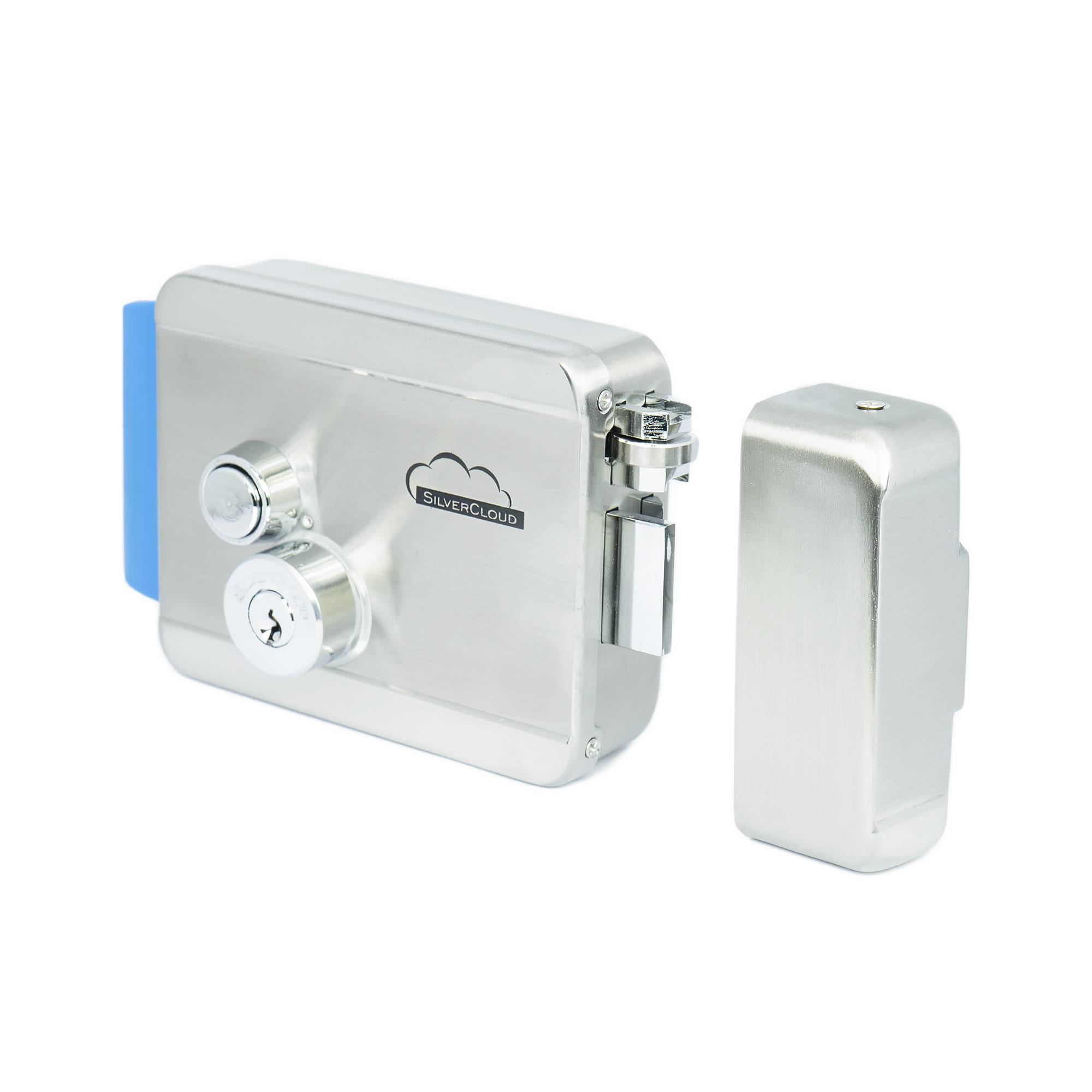 SilverCloud YE910 elektromagnetischer Strahl, 12V, aus Edelstahl, mit Doppelnabe und Taste, Fail Secure NC kompatibel mit Zutrittskontrollsystemen