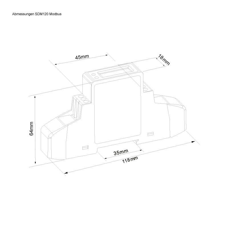 Eastron SDM120Modbus Wechselstromzähler Hutschiene MID 2026 digital Stromzähler