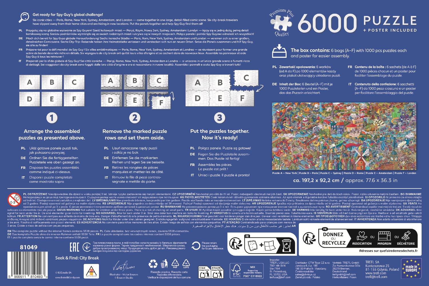 Trefl, Spy Guy, Städtereise, 6000 Teile Puzzle