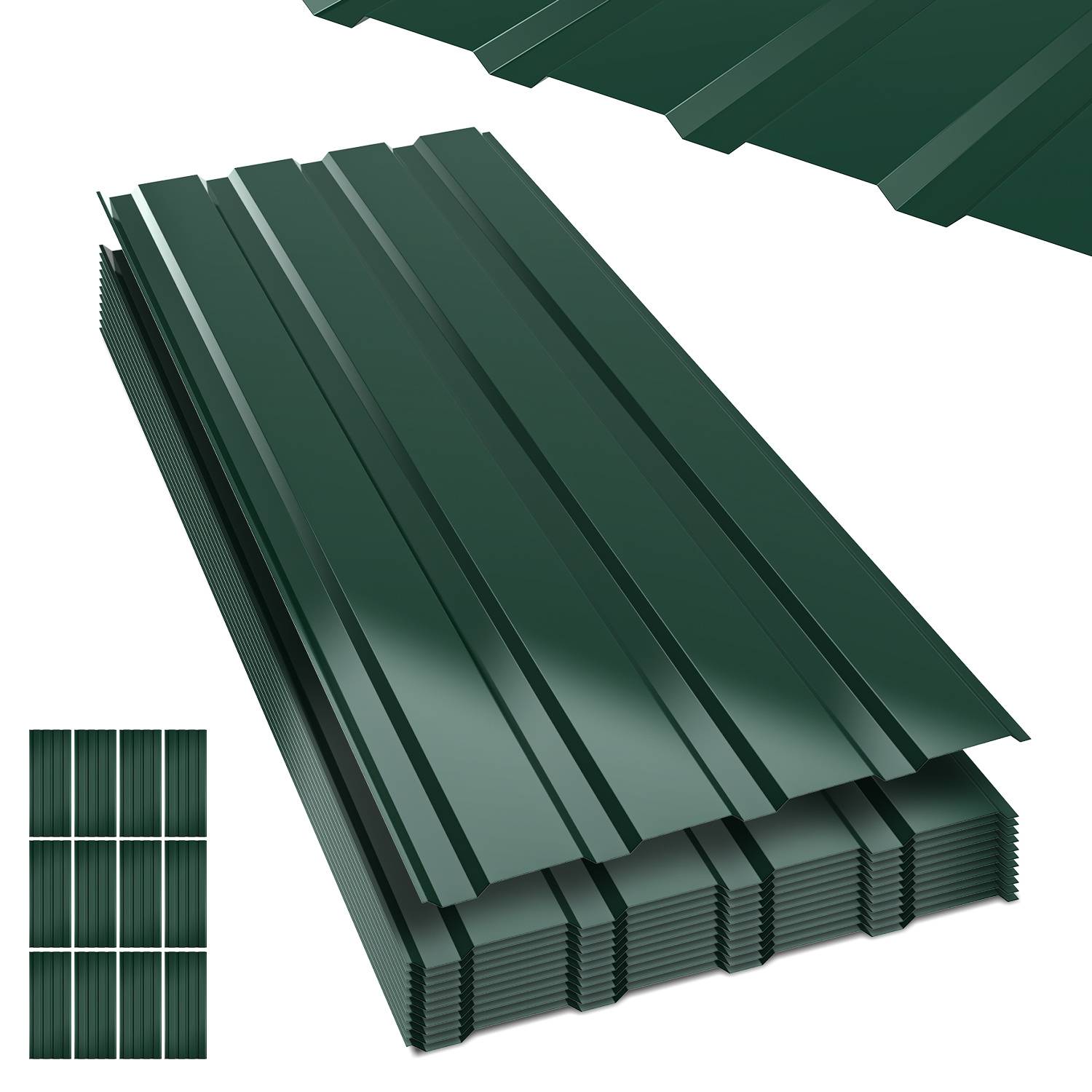 36er Trapezblech Dachplatten Anthrazit 155x45 cm, verzinktes Wellblech für Schuppen, Halle & Carport