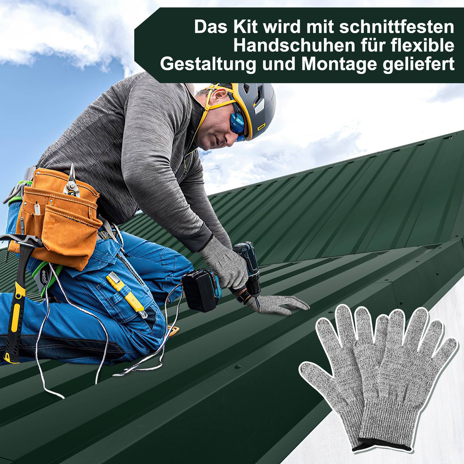 12x Profilblech Trapezblech Dachblech 115 x 45 cm, Verzinktes Stahlblech - Wellenprofil in Grün, Dachplatten für Dächer, Carports, Gartenhaus