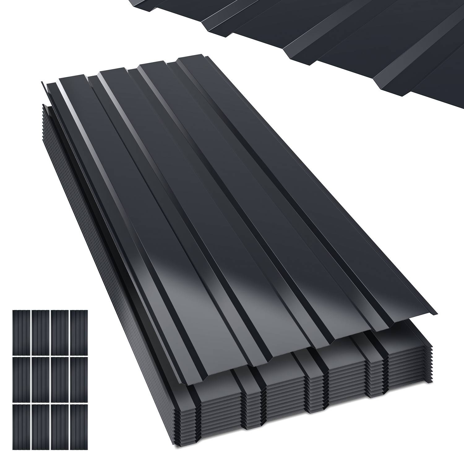 36er Trapezblech Dachplatten Grün 155x45 cm, verzinktes Dachblech für Halle, Carport, Schuppen & Gartenhaus