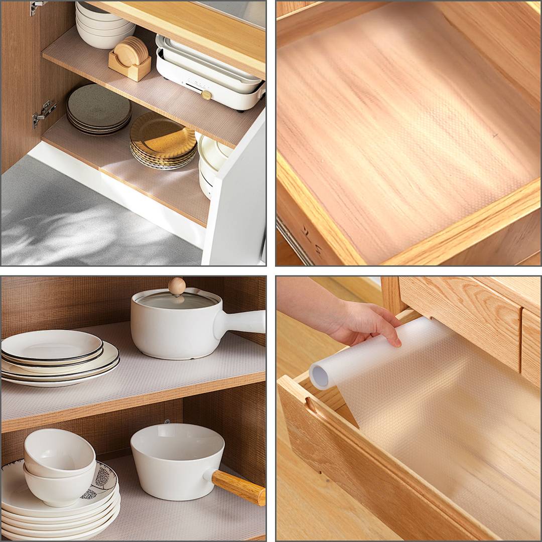 Rutschfeste EVA Schubladenmatte 45×500 cm für Regale, Schränke & Kühlschrank