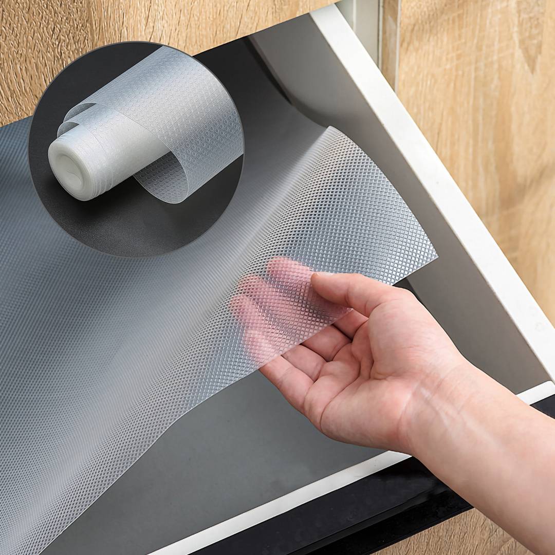 Rutschfeste EVA Schubladenmatte 45×500 cm für Regale, Schränke & Kühlschrank