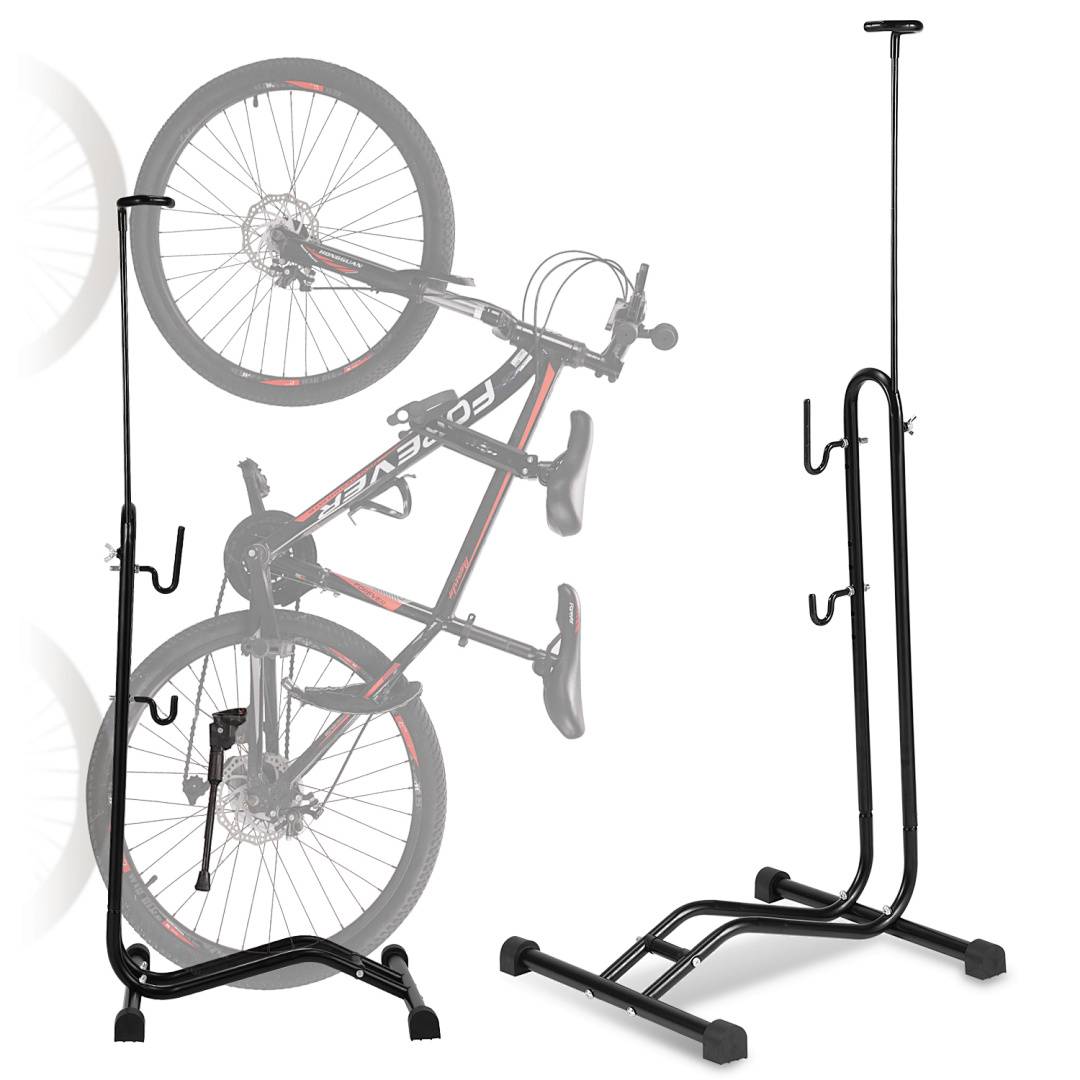 Fahrradständer 3‑in‑1 Höhenverstellbar 18–27,5 Zoll für Garage Metall Schwarz