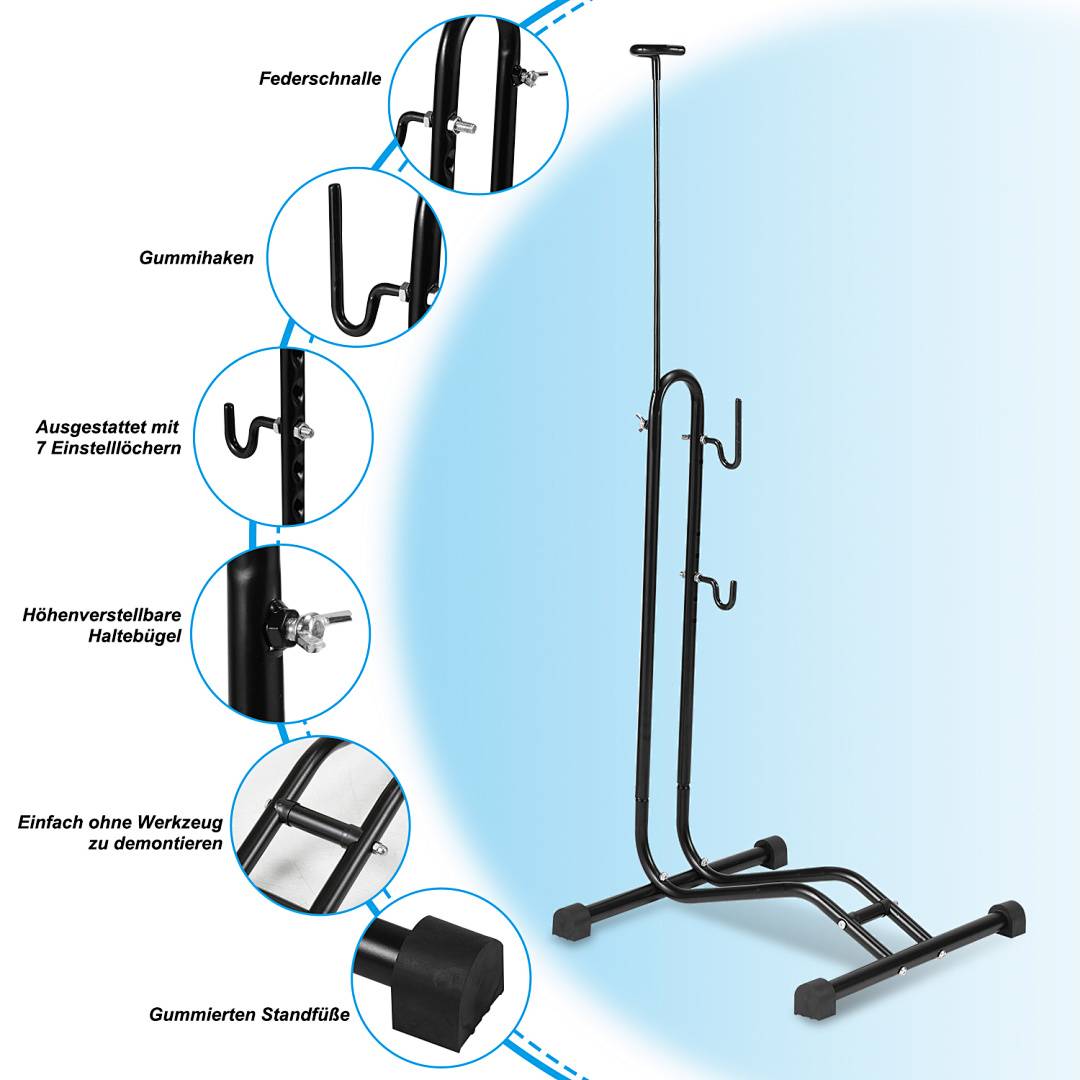 Vertikaler Fahrradträger Universal 7cm Reifenbreite 74–117cm Einstellbar Innenbereich