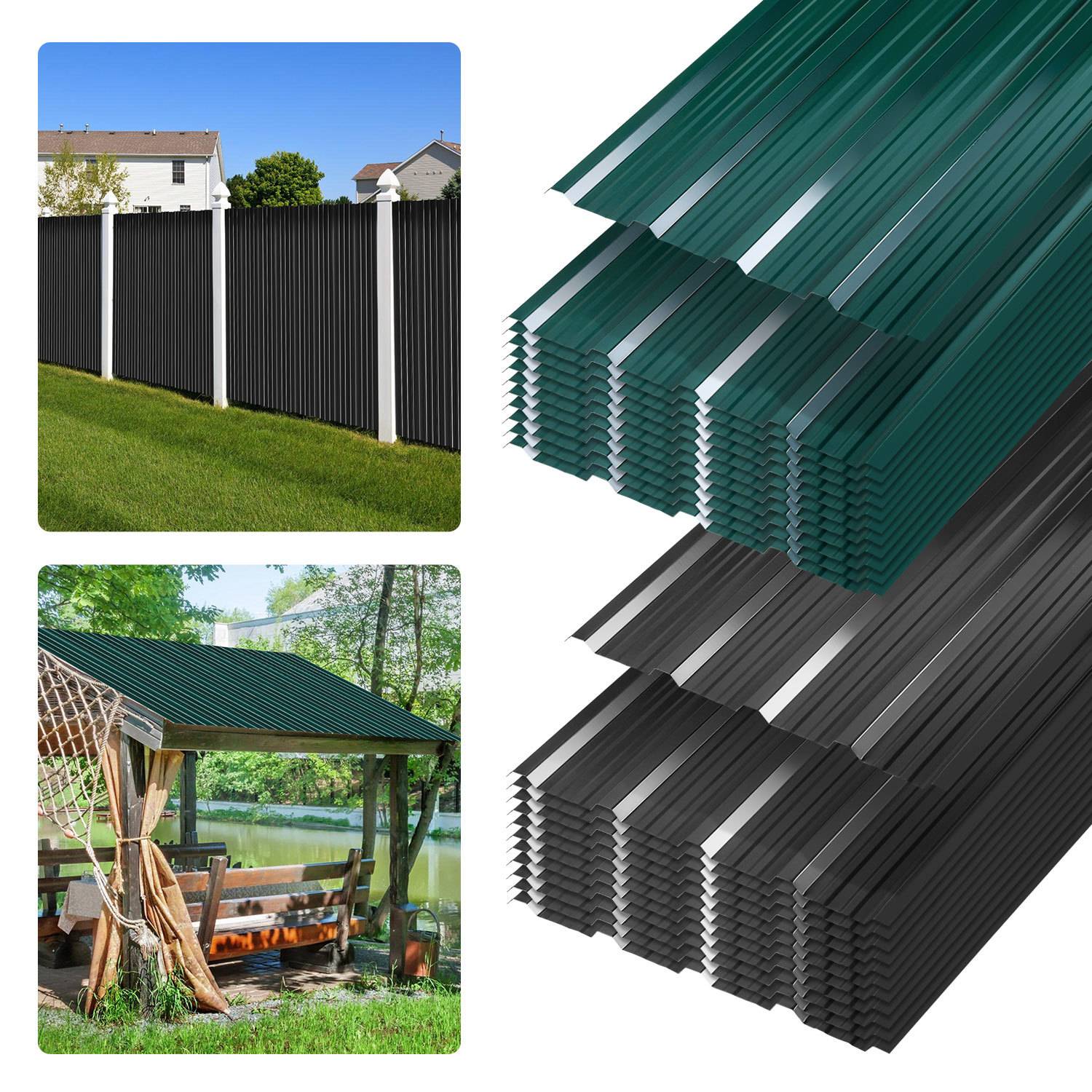 36x Profilblech Trapezblech Dachblech, Verzinktes Stahlblech - Wellenprofil in Anthrazit, Stahl Außenbereich Dachplatten, für Dächer, Carports