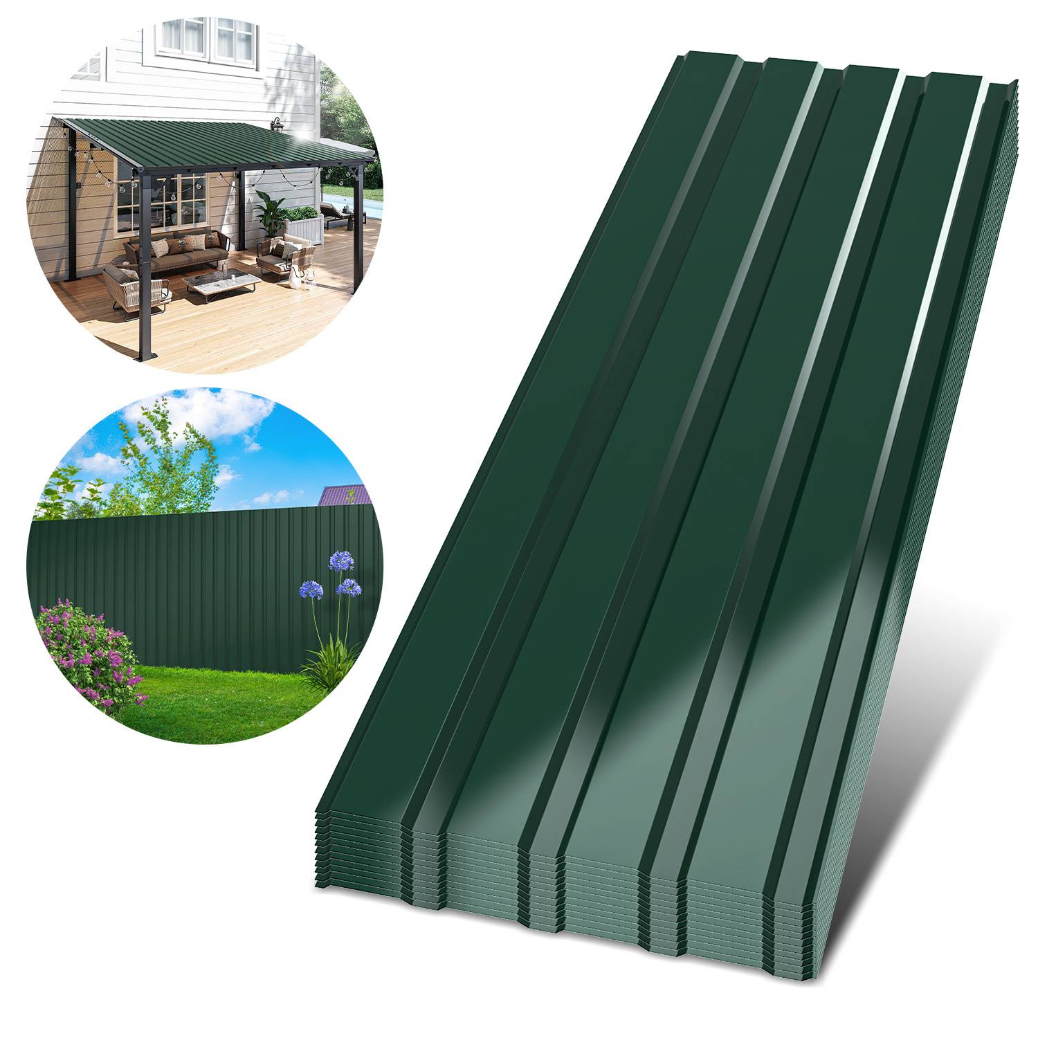 24x Trapezblech 115cm x 45cm = 12 m² Dachblech für Gerätehaus Carport Grün verzinkt Profilblech Wandblech Dachblech Wellblech Dachplatten