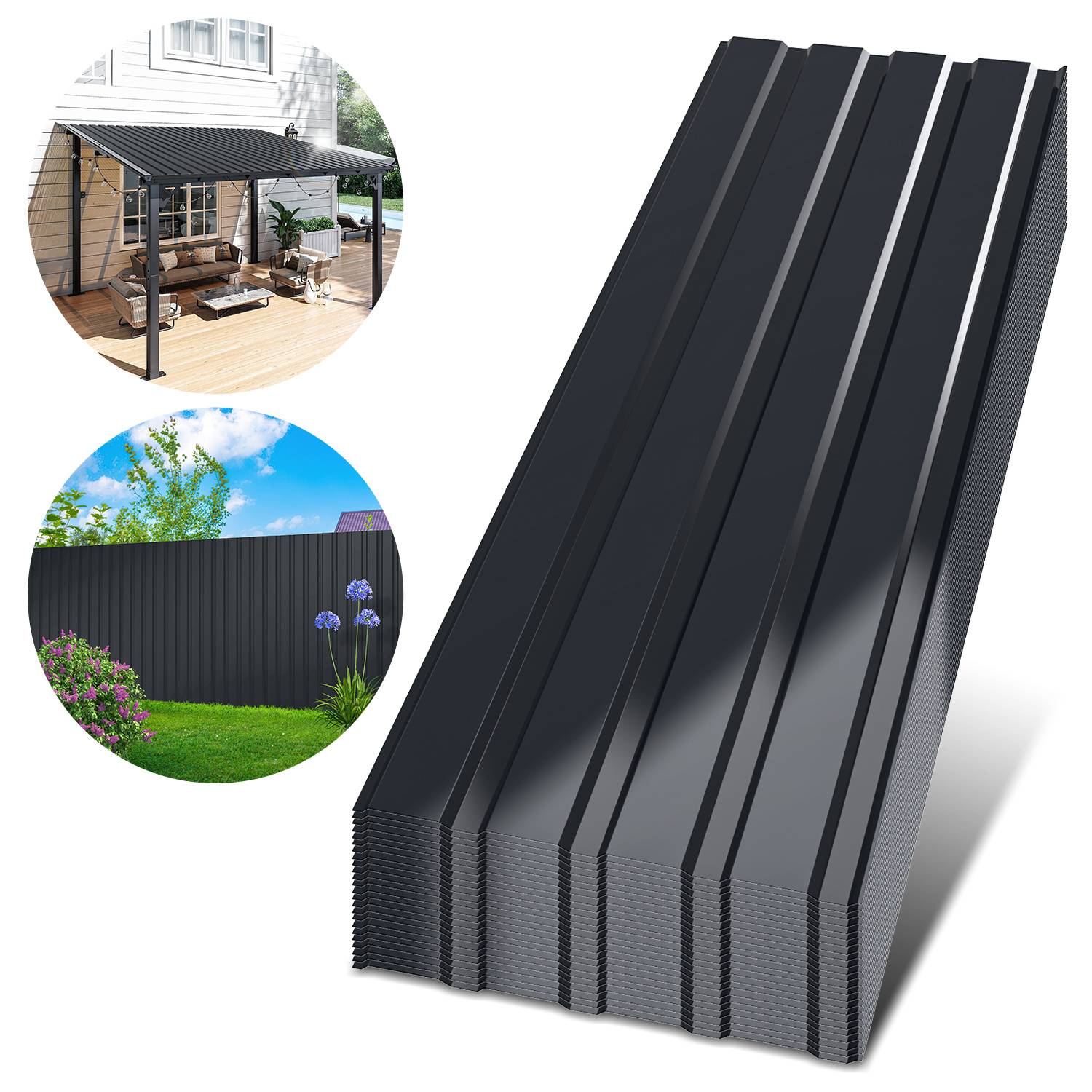 36x Trapezblech 115cm x 45cm = 18 m² Dachblech für Gerätehaus Carport Anthrazit verzinkt Profilblech Wandblech Dachblech Wellblech Dachplatten