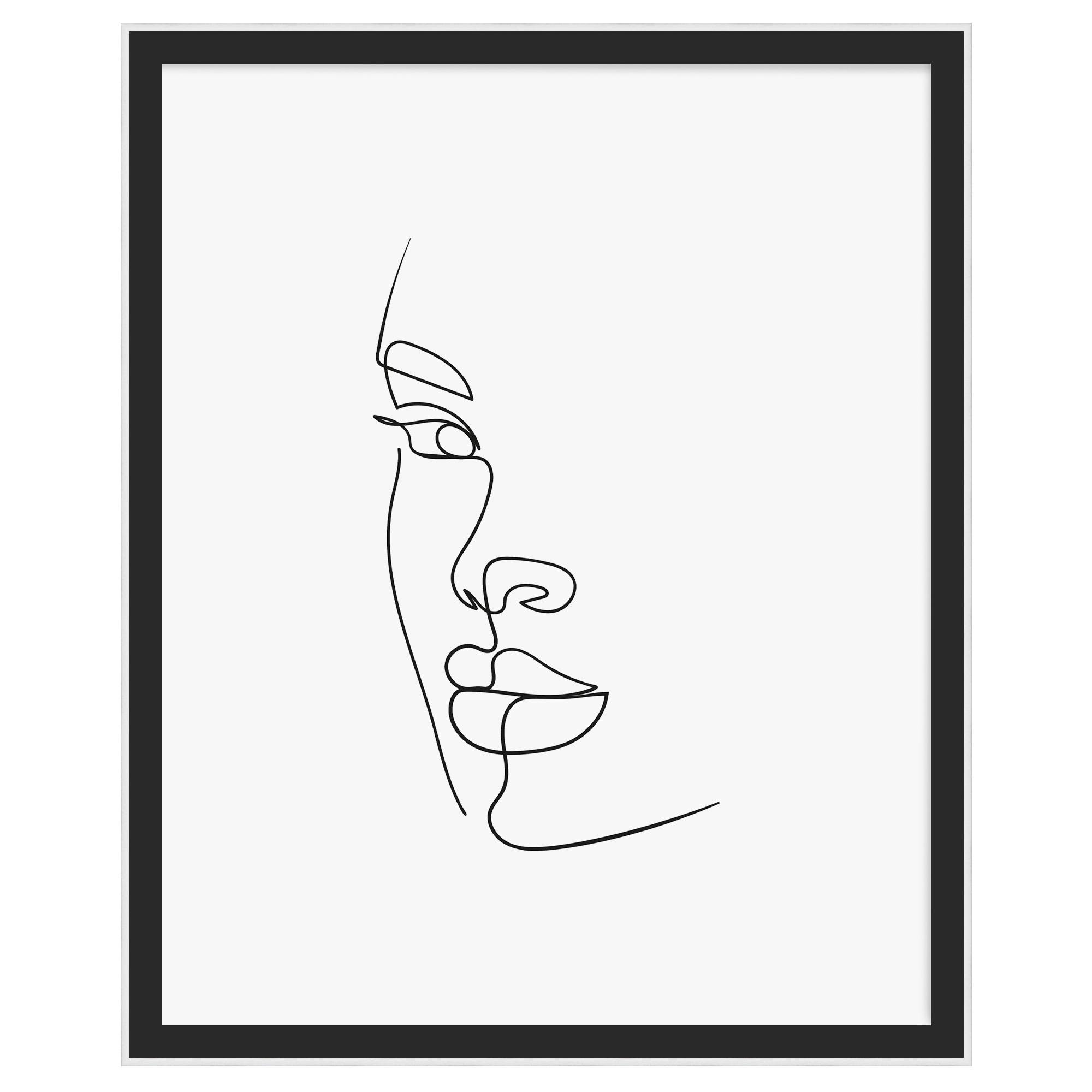Silhouette Holzrahmen, 40x50 cm, SCHWARZ