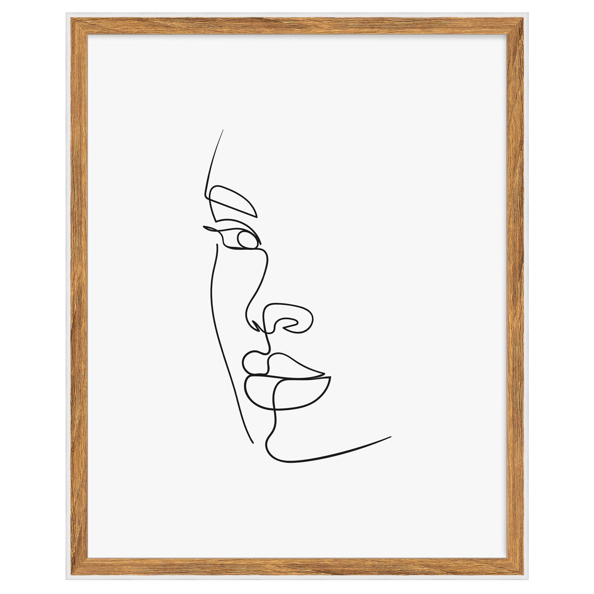 Silhouette Holzrahmen, 40x50 cm, NATUR