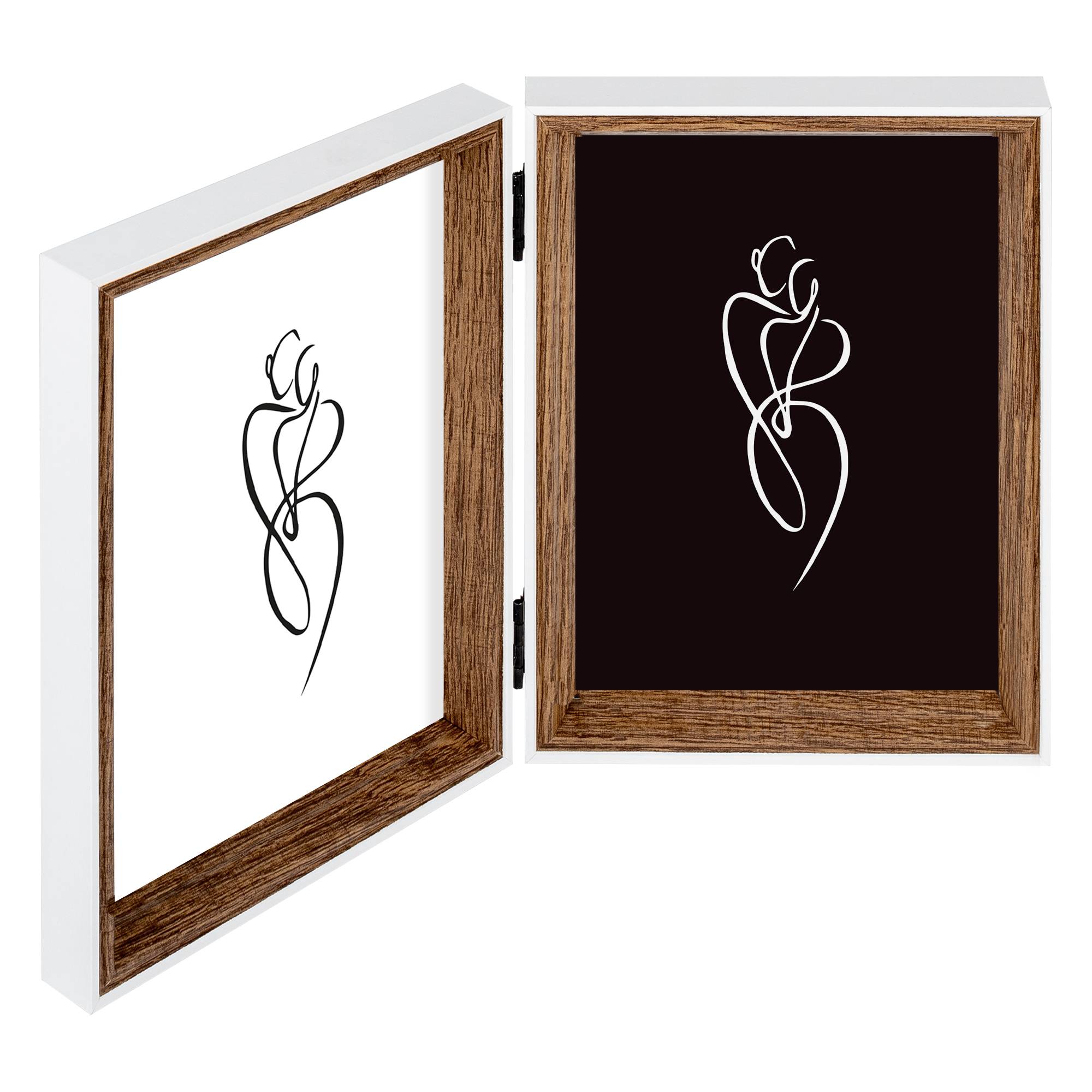 Silhouette Holzrahmen, 2X10x15 cm, NATUR