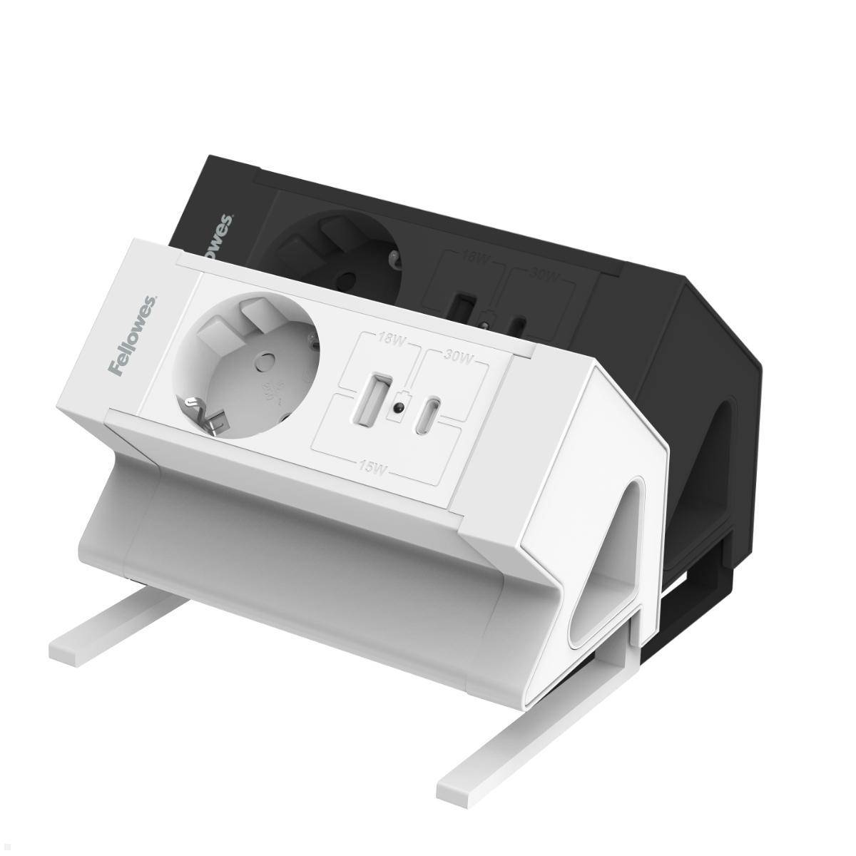 Fellowes Power Desk Up 2.0 Tischsteckdose mit USB-A und USB-C Charger (100115569...