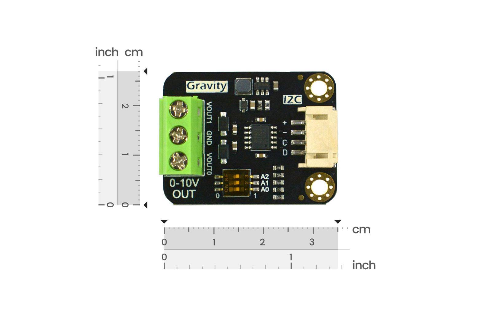 DFRobot Gravity 2-Kanal-I2C-DAC-Modul, I2C, 12 Bit, 0-10-V-Ausgang, GP8403, bis zu 16 Geräte, 3,3-5V