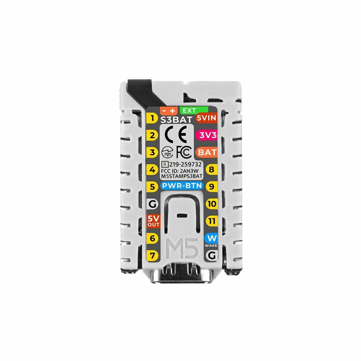 M5StampS3 BAT Module mit 2.54 Header Pin, ESP32 S3, 8MB Flash, 8MB PSRAM, WiFi