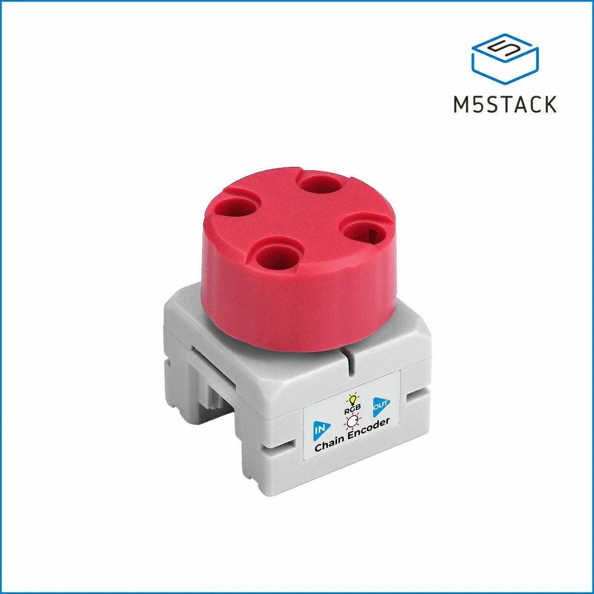 M5Stack Chain-Encoder-Eingabemodul, STM32G031, Drehgeber, Taster, RGB LED, UART, 2 x HY2.0-4P, 5V