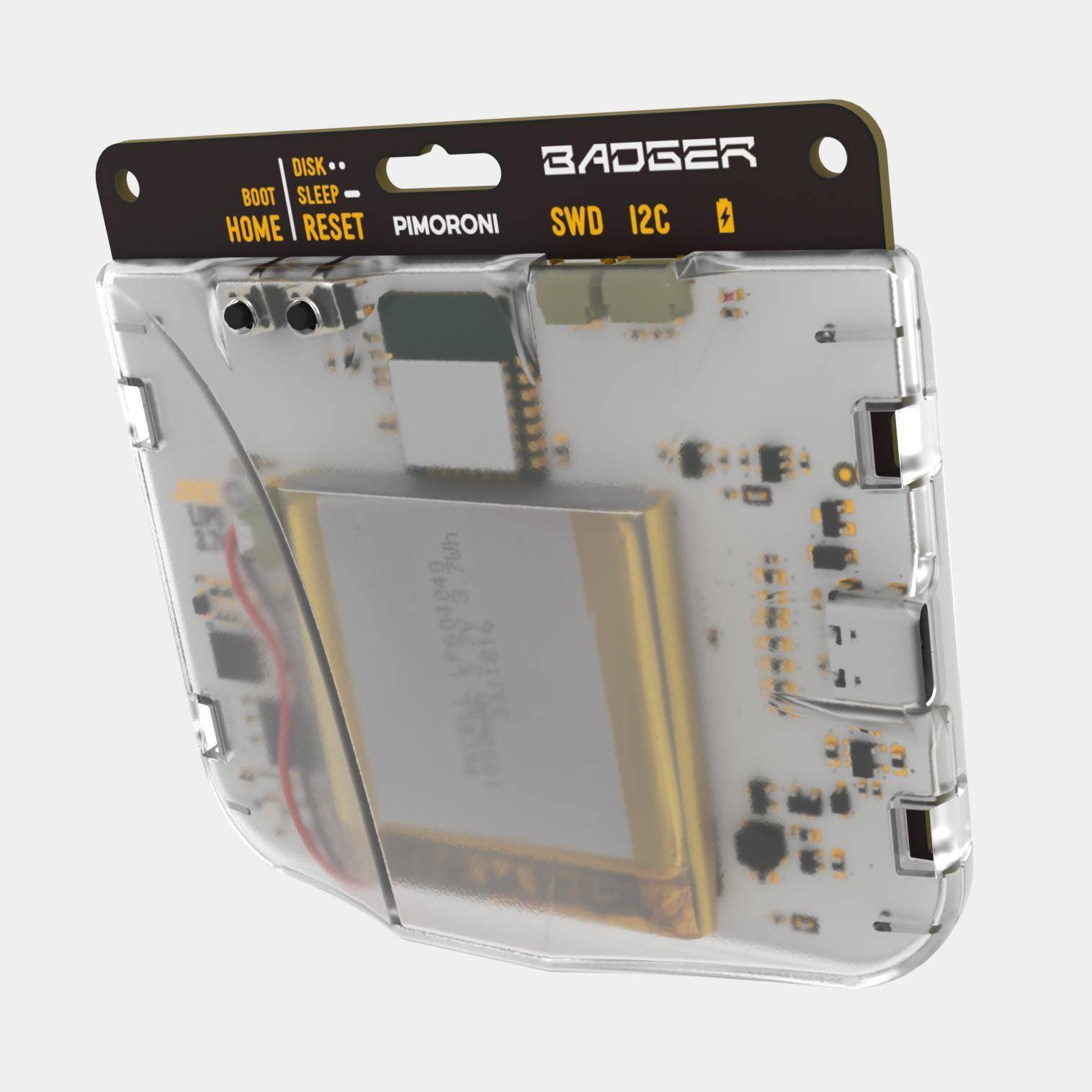 Pimoroni Badgeware-Gehäuse-Set aus Polycarbonat, Vorderseite + Rückseite - Farbe: grün