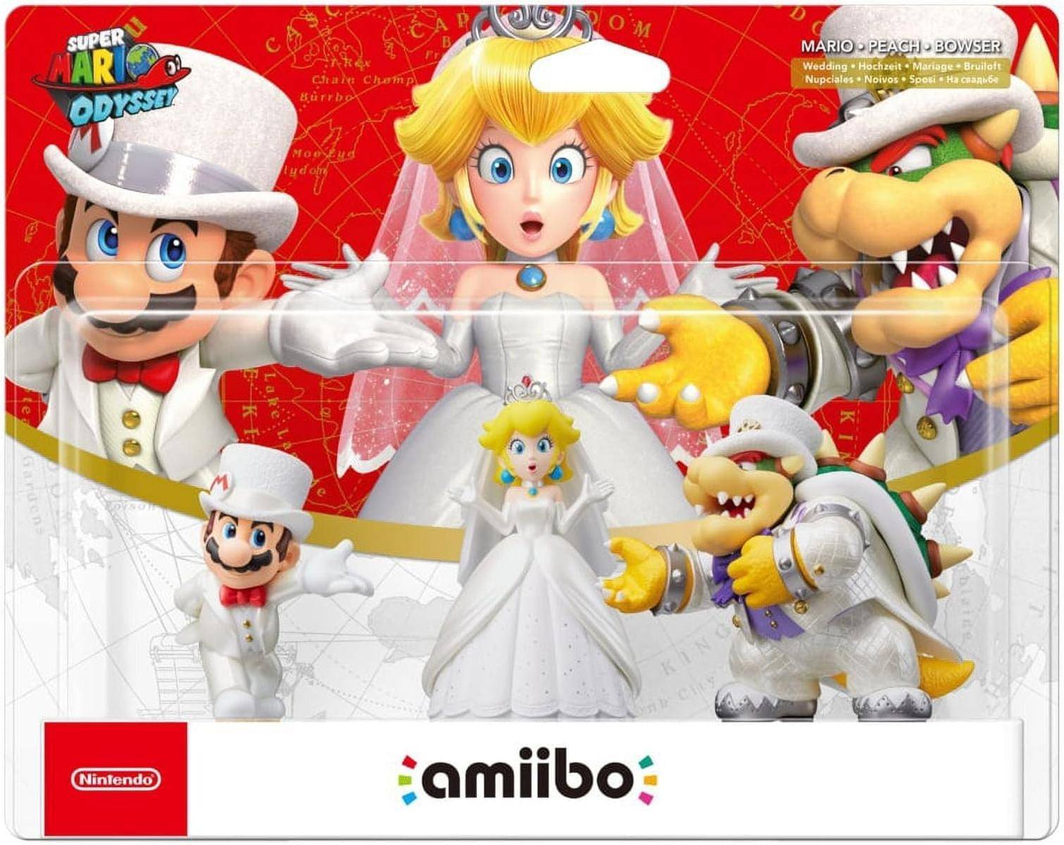 Amiibo Mario/Peach/Bowser Wedding 3-Pack Super Mario Odyssey 3+