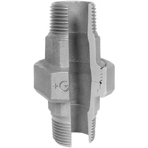 Schnittansicht einer Gewindemetallventilarmatur, die ihren internen Querschnitt und Schraubverbindungen zeigt.