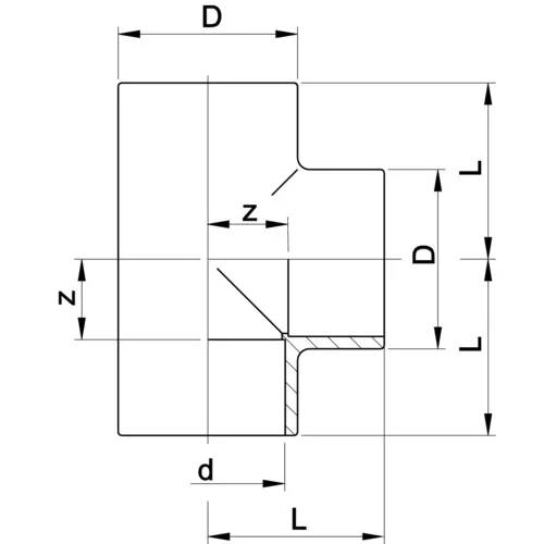 Georg Fischer GF T-Stück 90°, egal, PVC-U, d 20, 1 Stk.