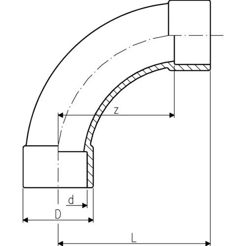 Georg Fischer GF Bogen 90°, PVC-U, d 32, 1 Stk.
