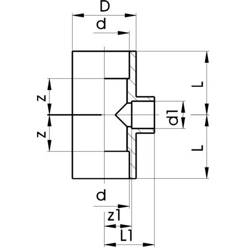 Georg Fischer GF T-Stück 90° reduziert, PVC-U, d 32x25, 1 Stk.