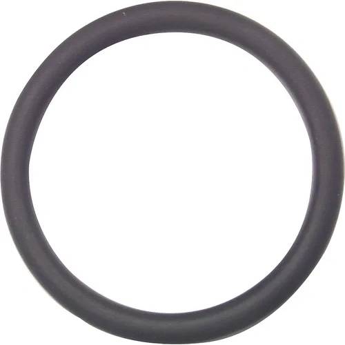 Schwarze Gummi-O-Ring-Dichtung, isoliert auf weißem Hintergrund dargestellt.