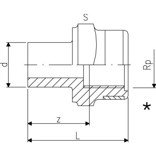 Georg Fischer GF Reduktionsnippel, PVC-U, d 40x1" IG, 1 Stk.