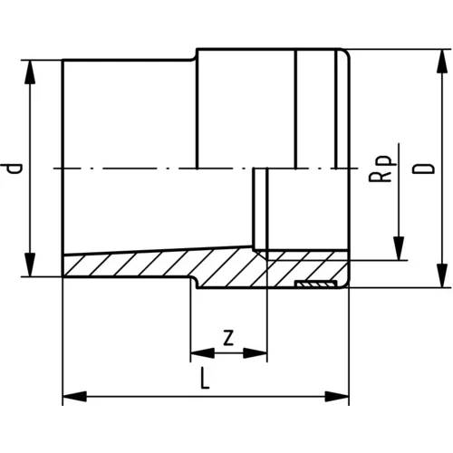 Georg Fischer GF Reduktionsnippel, PE80, d 25x1/2" IG, 1 Stk.